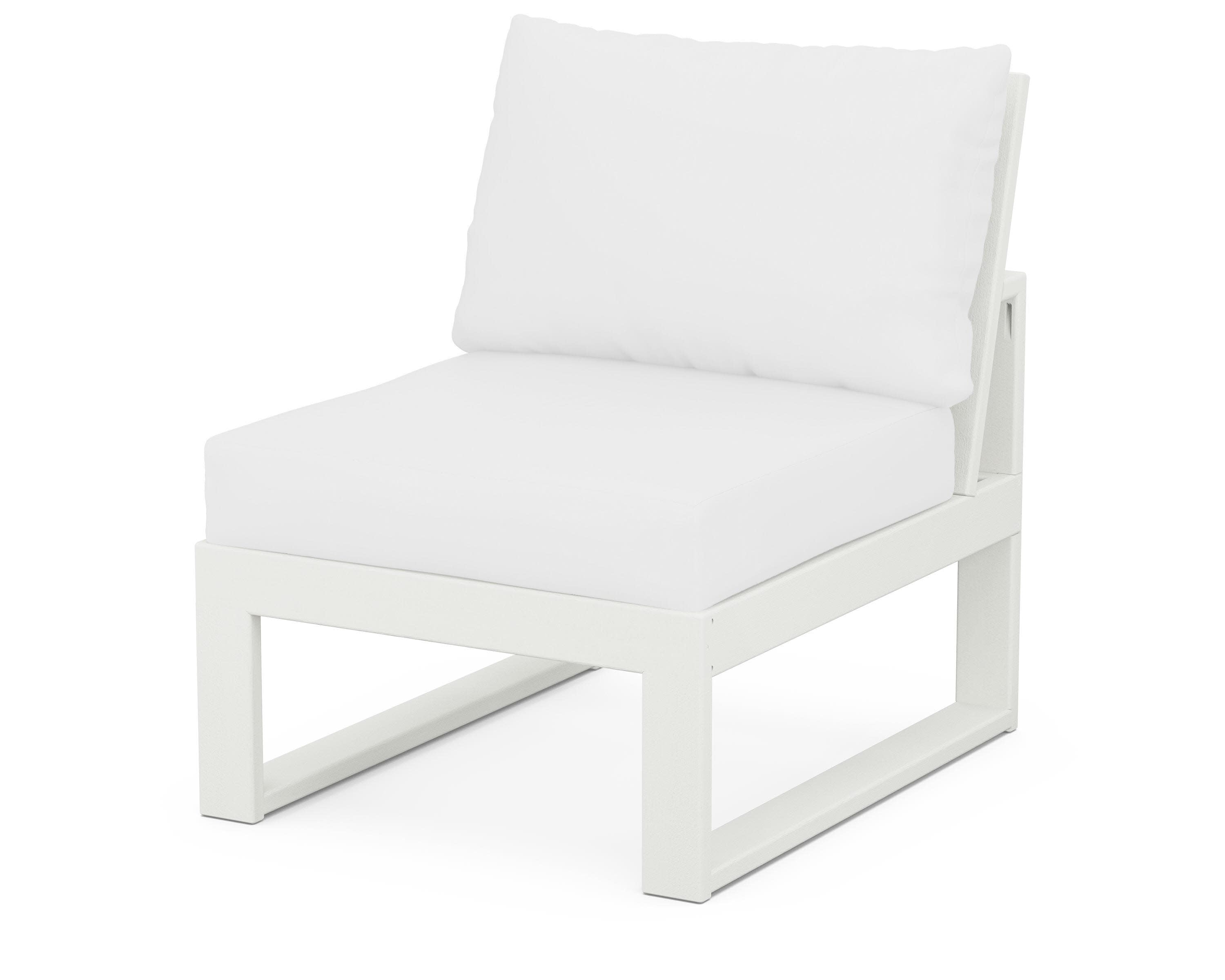 Modular Armless Chair in Vintage White / Natural