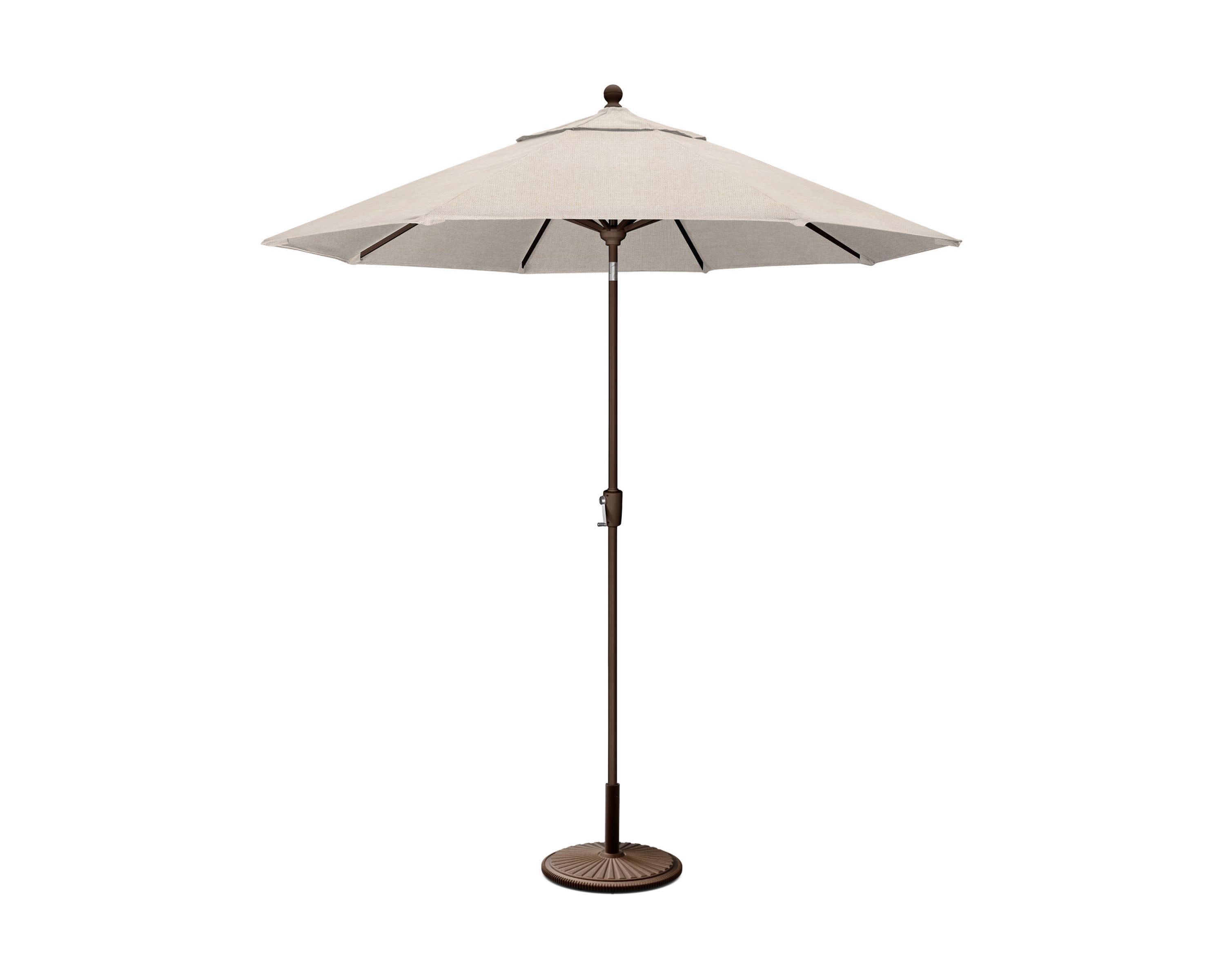 9' Tilt Market Umbrella & Base - Bar Height in Bronze / Blend Linen
