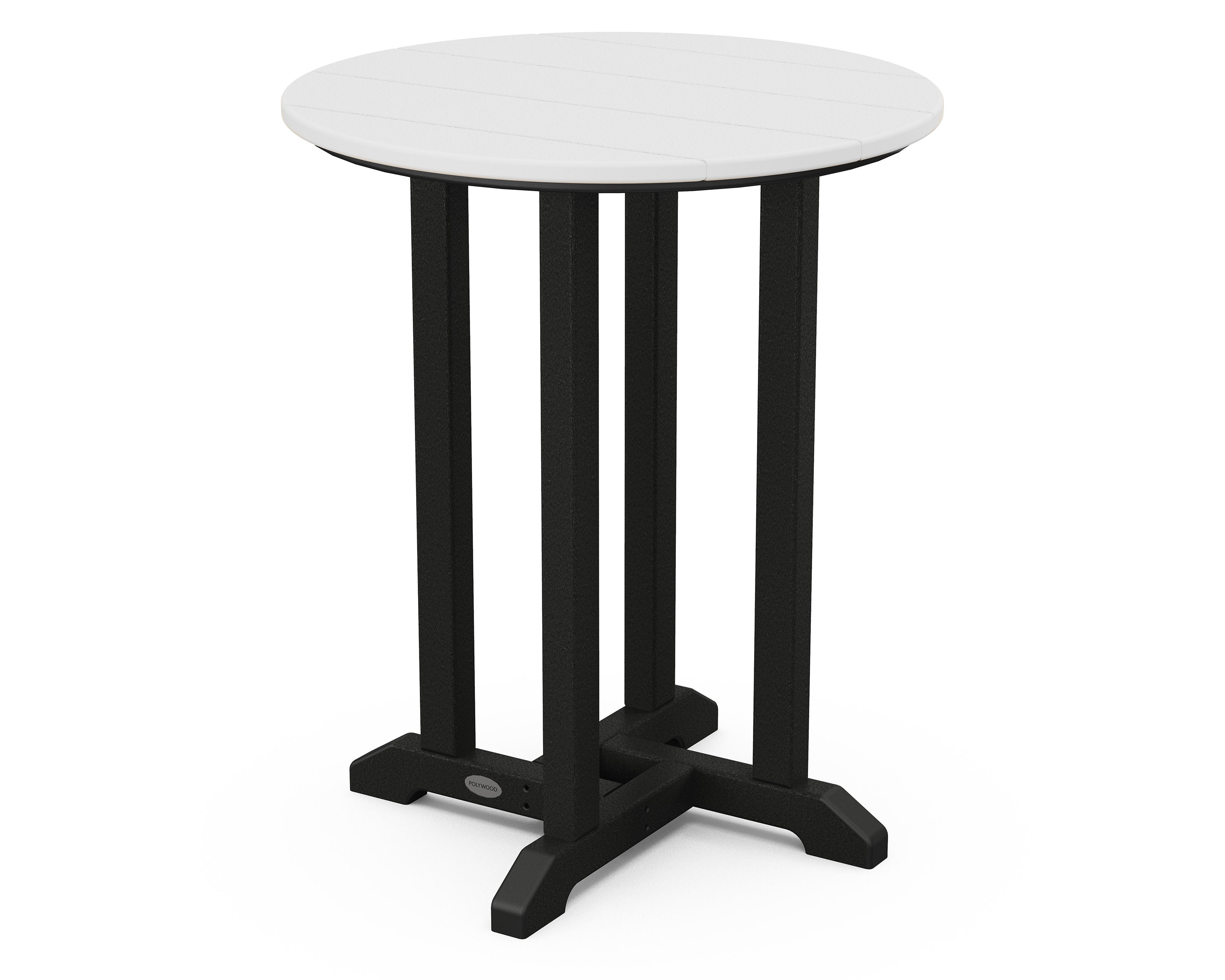Contempo 24" Round Dining Table in Black / White