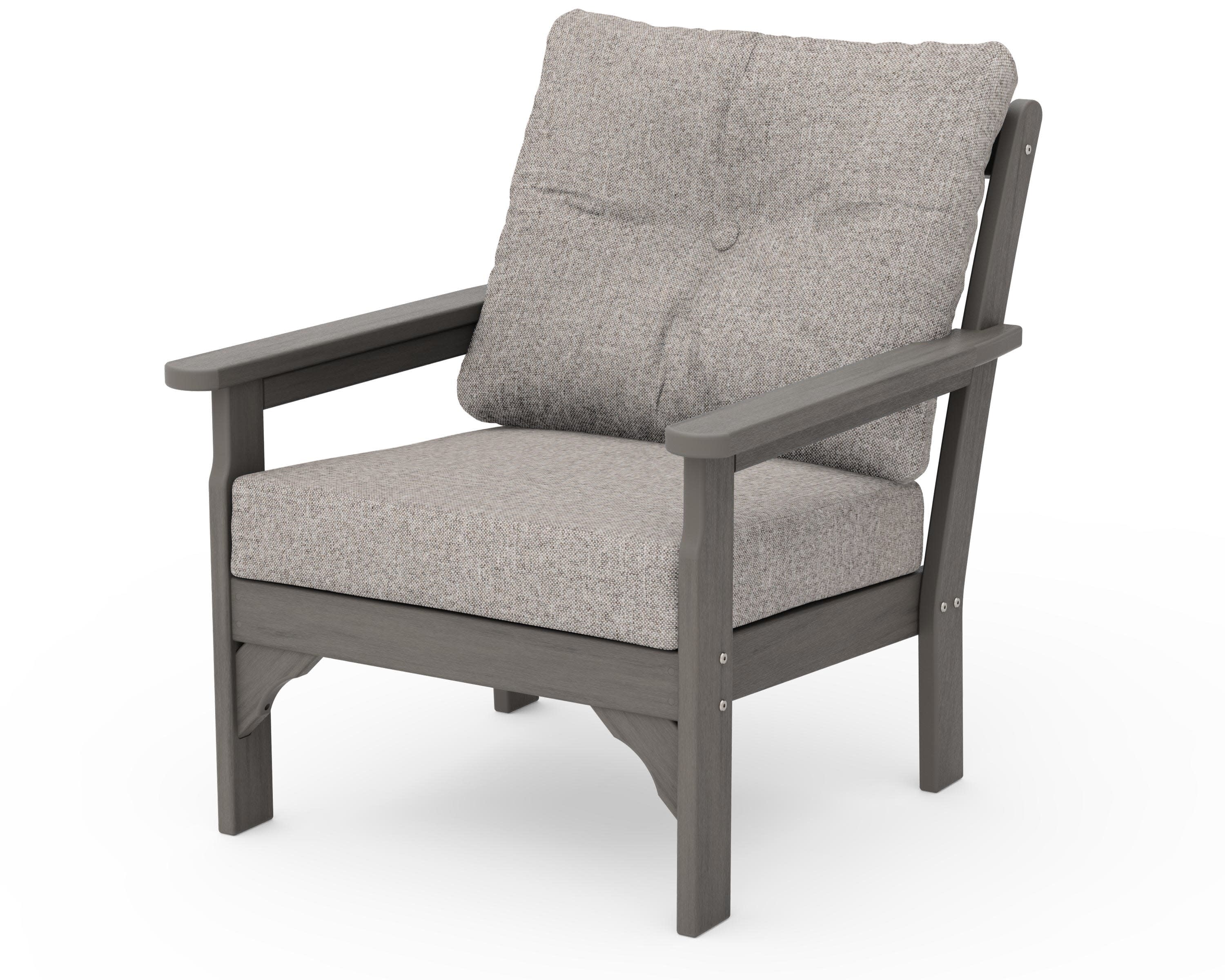 Vineyard Deep Seating Chair in Driftwood / Weathered Tweed