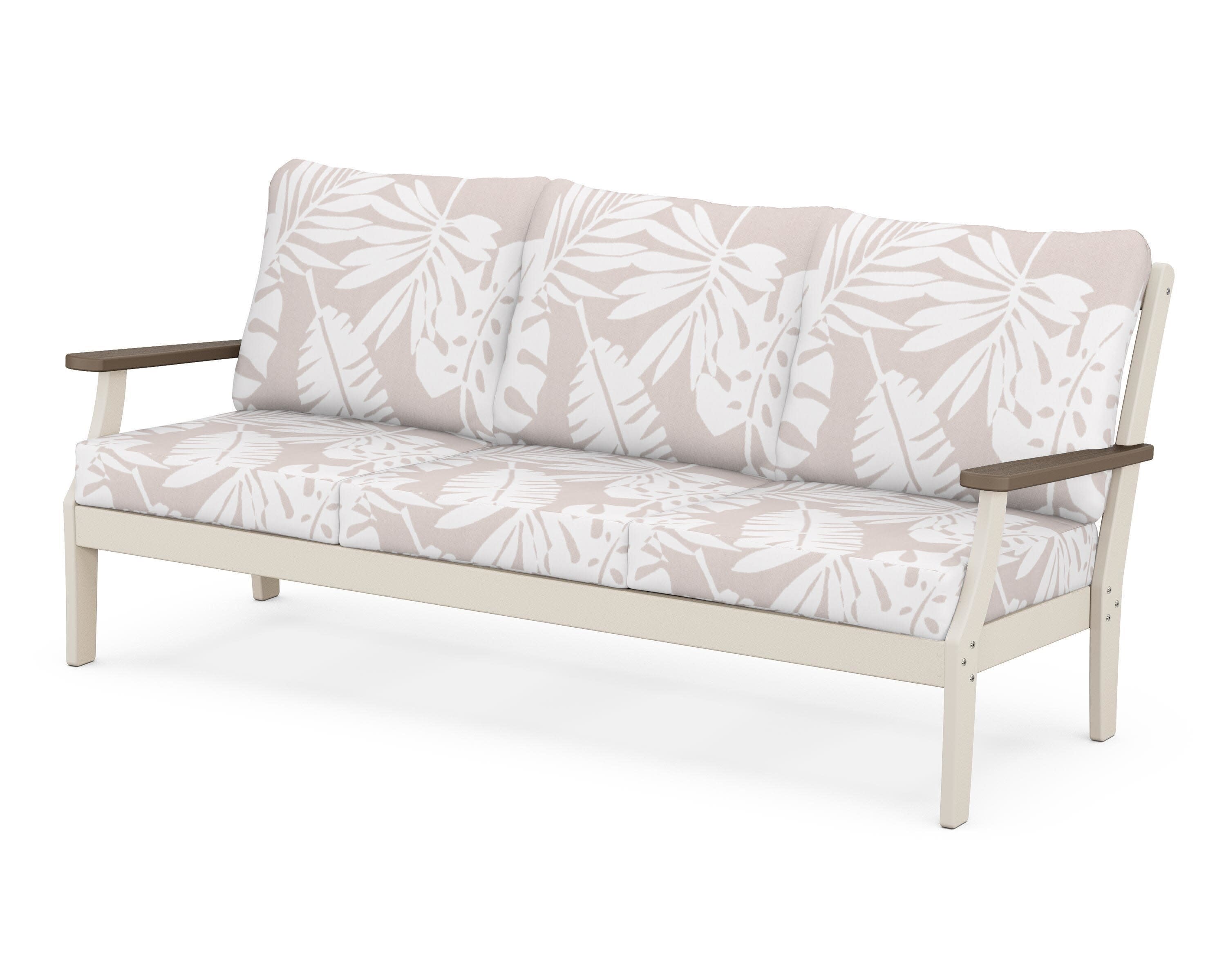 Braxton Deep Seating Sofa in Sand / Kona / Leaf Dune Burlap