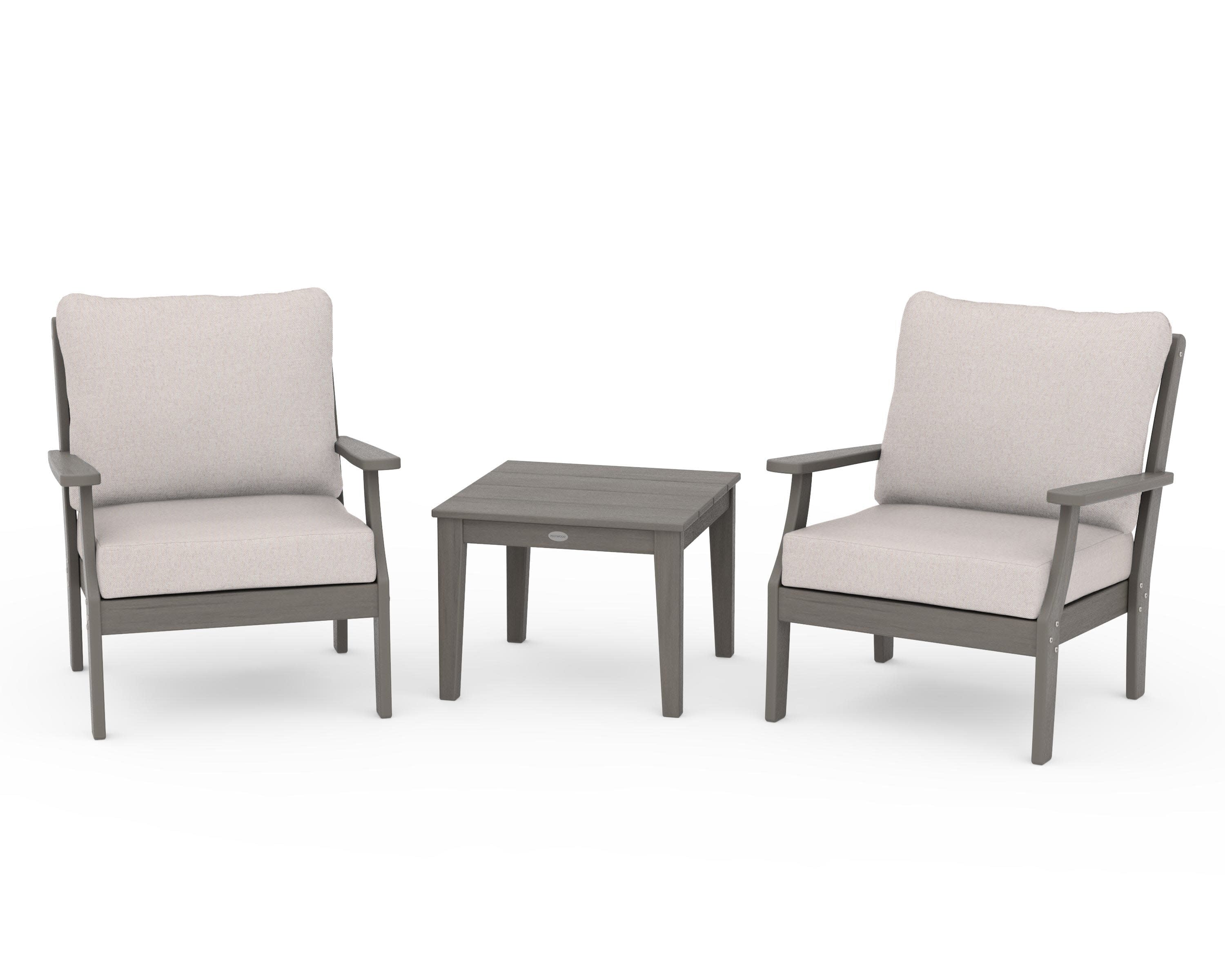 Braxton 3-Piece Deep Seating Set in Driftwood / Dune Burlap