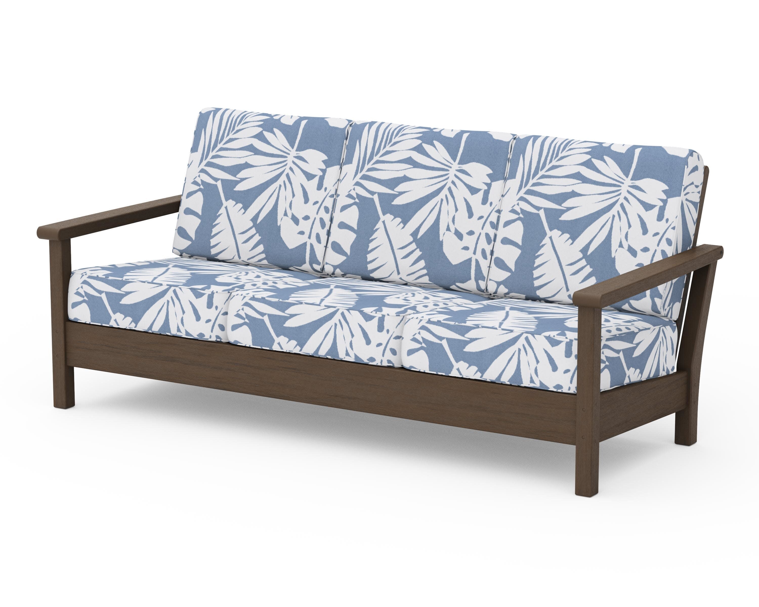 Harbour Deep Seating Sofa in Kona / Leaf Sky Blue