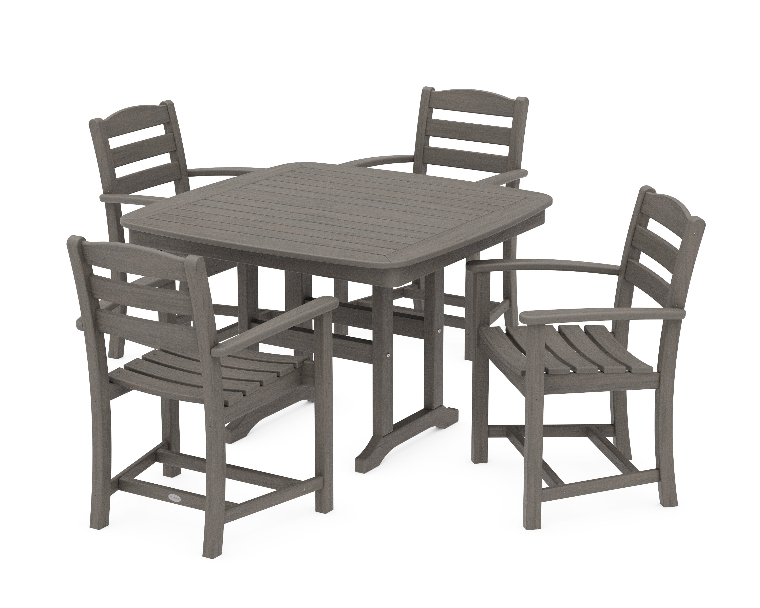 La Casa Caf 5-Piece Dining Set with Trestle Legs in Driftwood