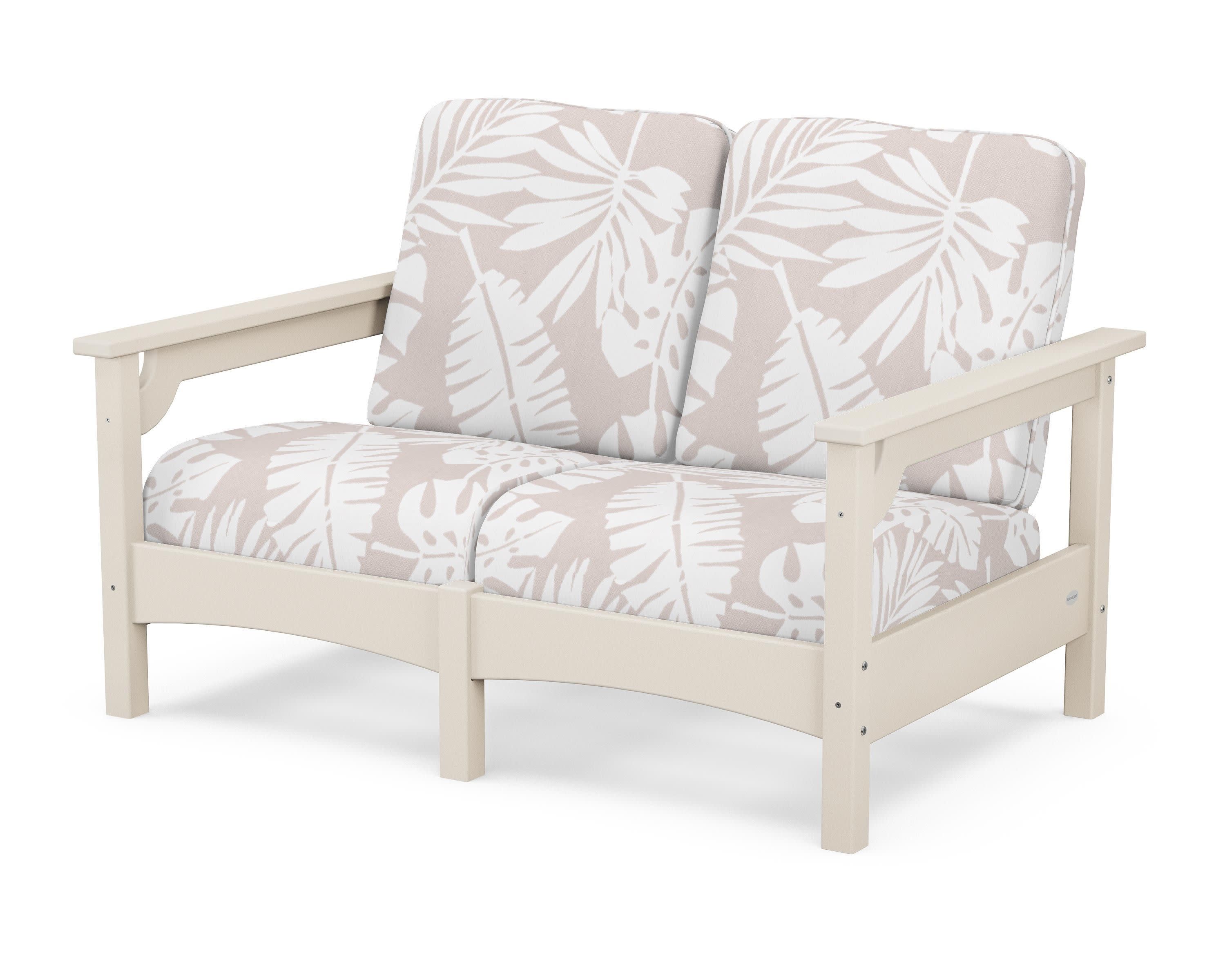 Club Loveseat in Sand / Leaf Dune Burlap