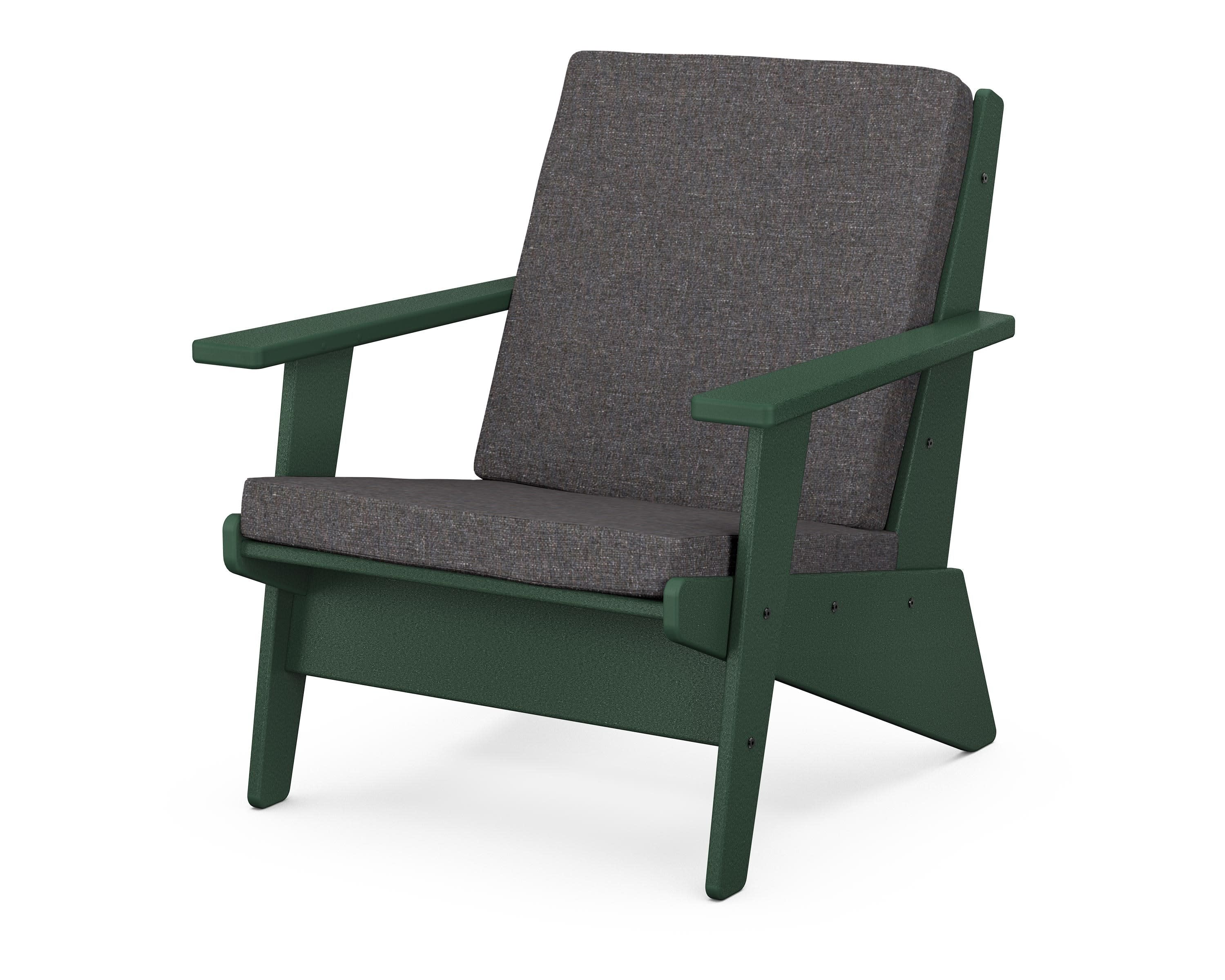 Riviera Modern Lounge Chair in Green / Ash Charcoal