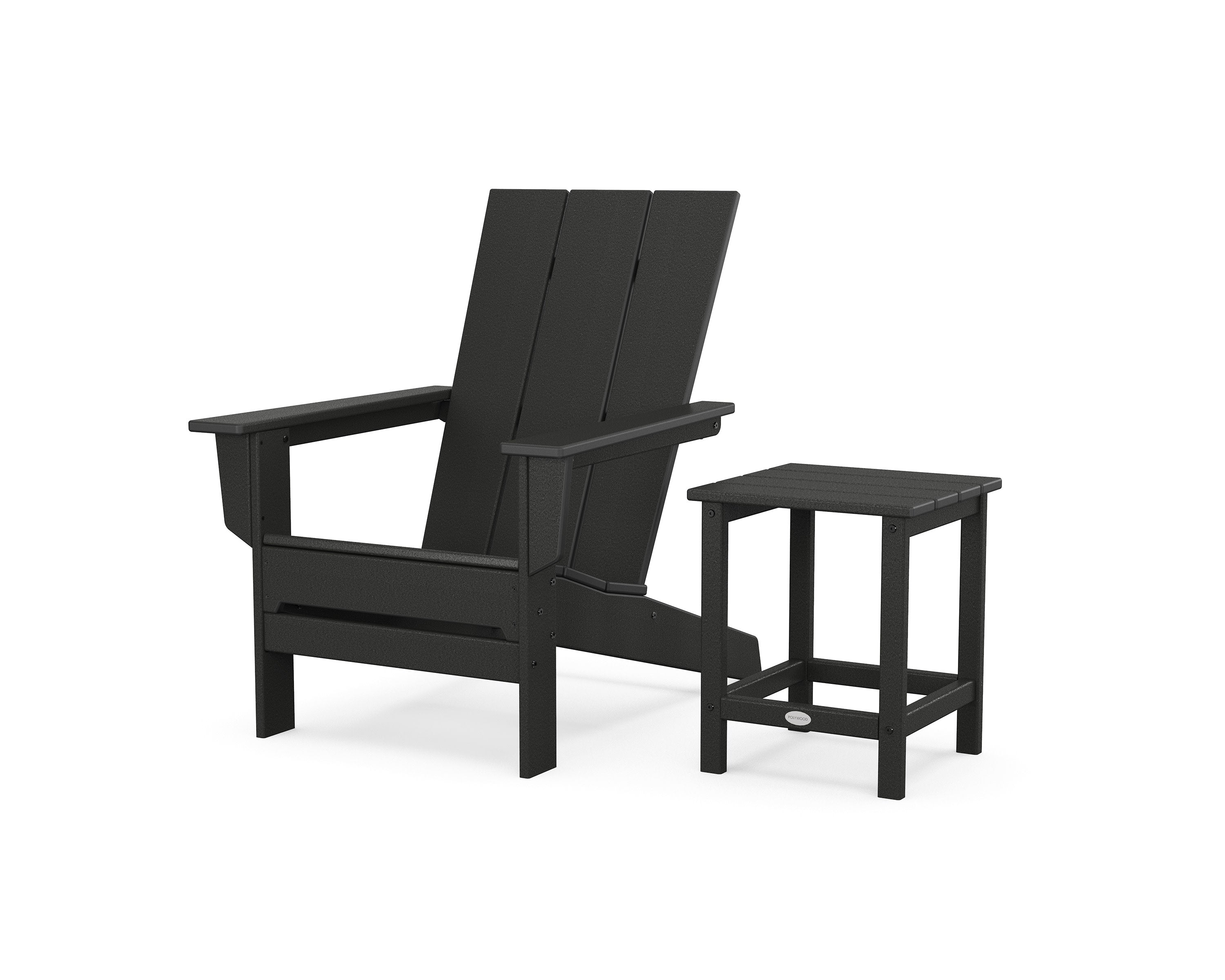 Modern Studio Adirondack Chair with Side Table in Black