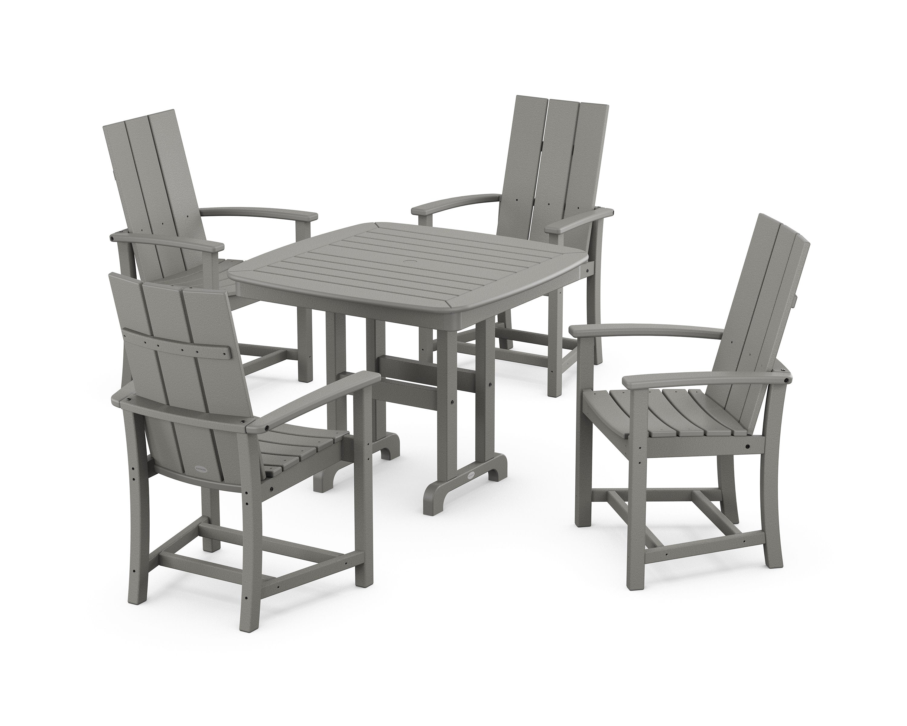 Modern Adirondack 5-Piece Dining Set in Slate Grey