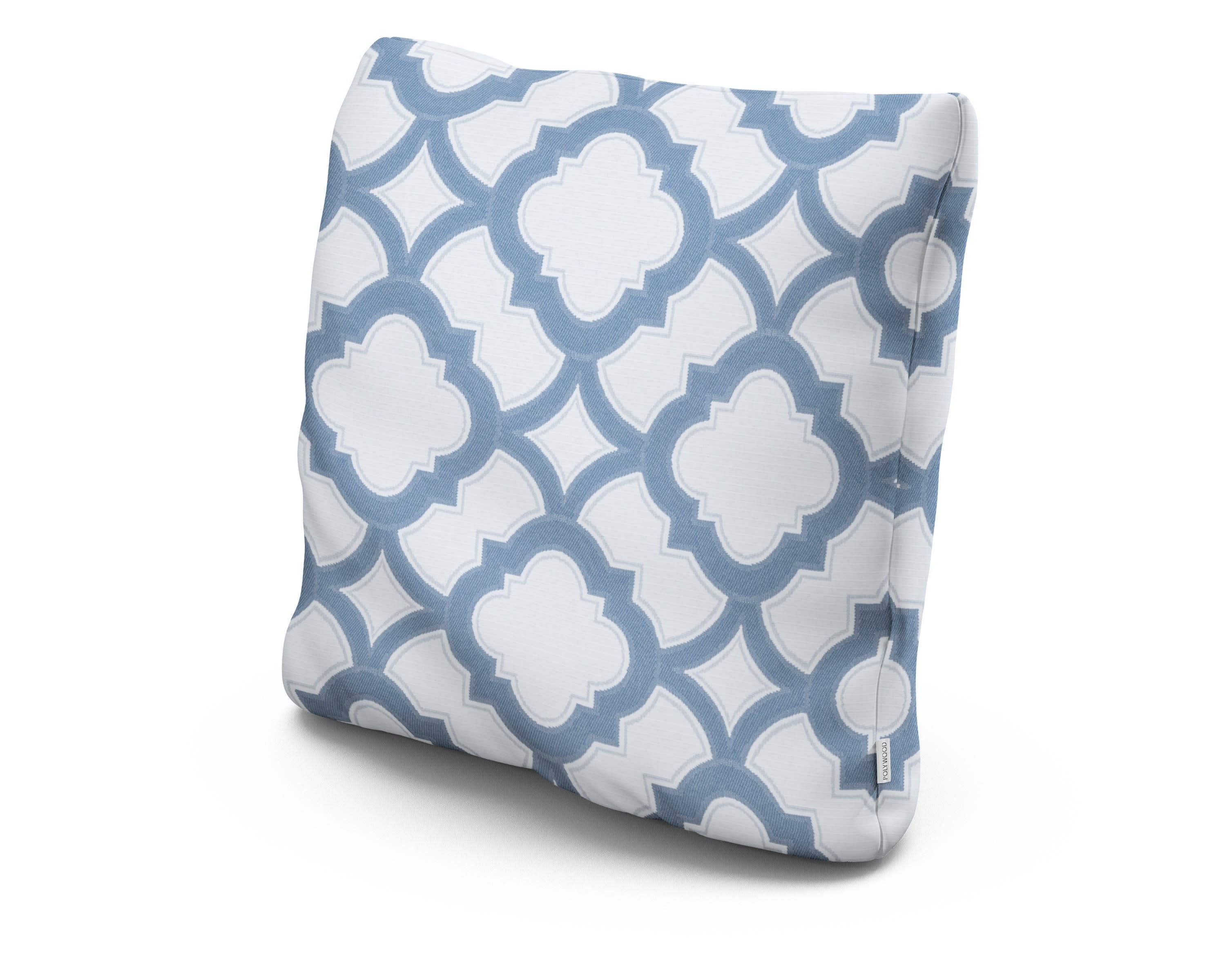 22" Outdoor Throw Pillow in Trellis Sky Blue