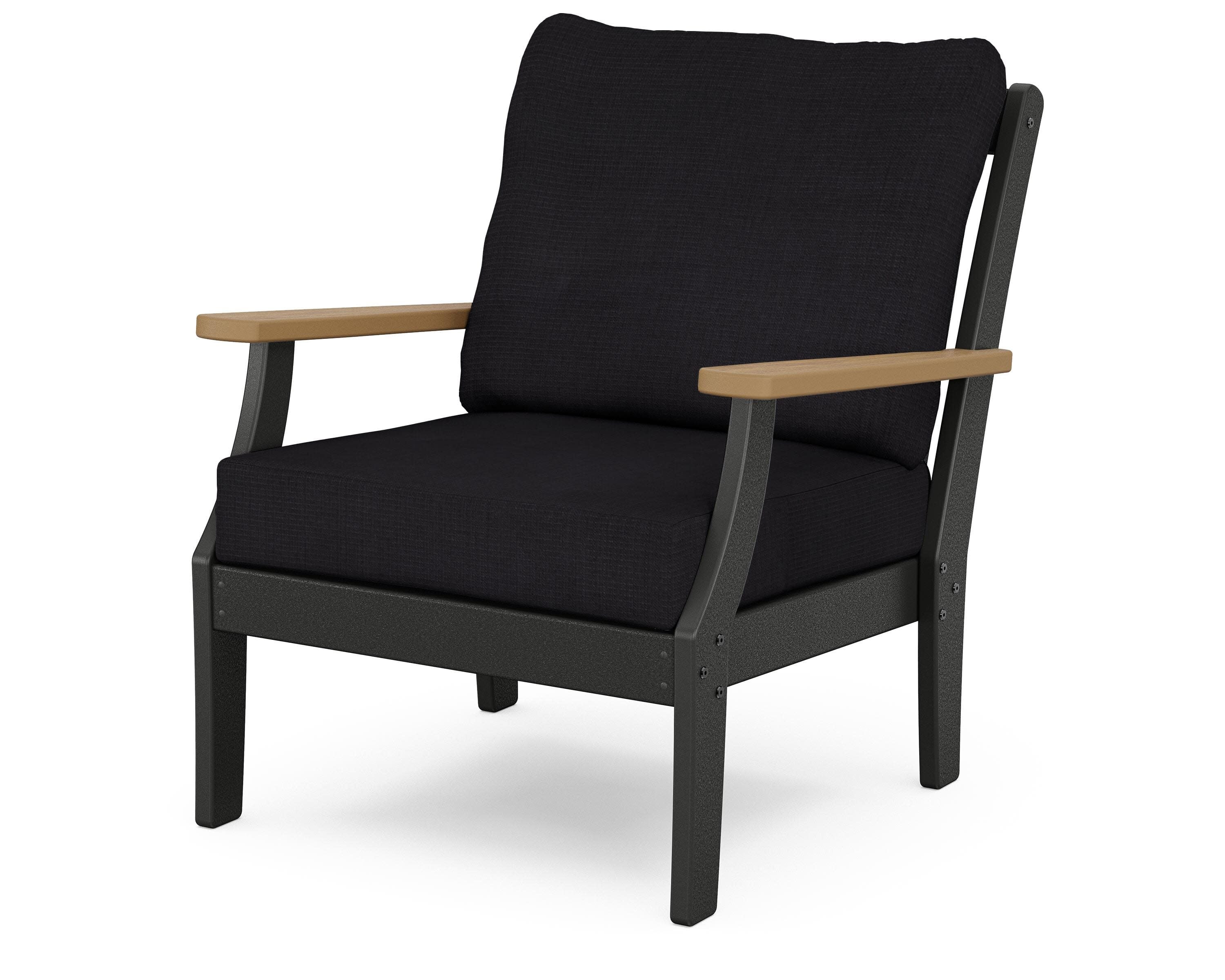 Braxton Deep Seating Chair in Black / Natural / Midnight Linen