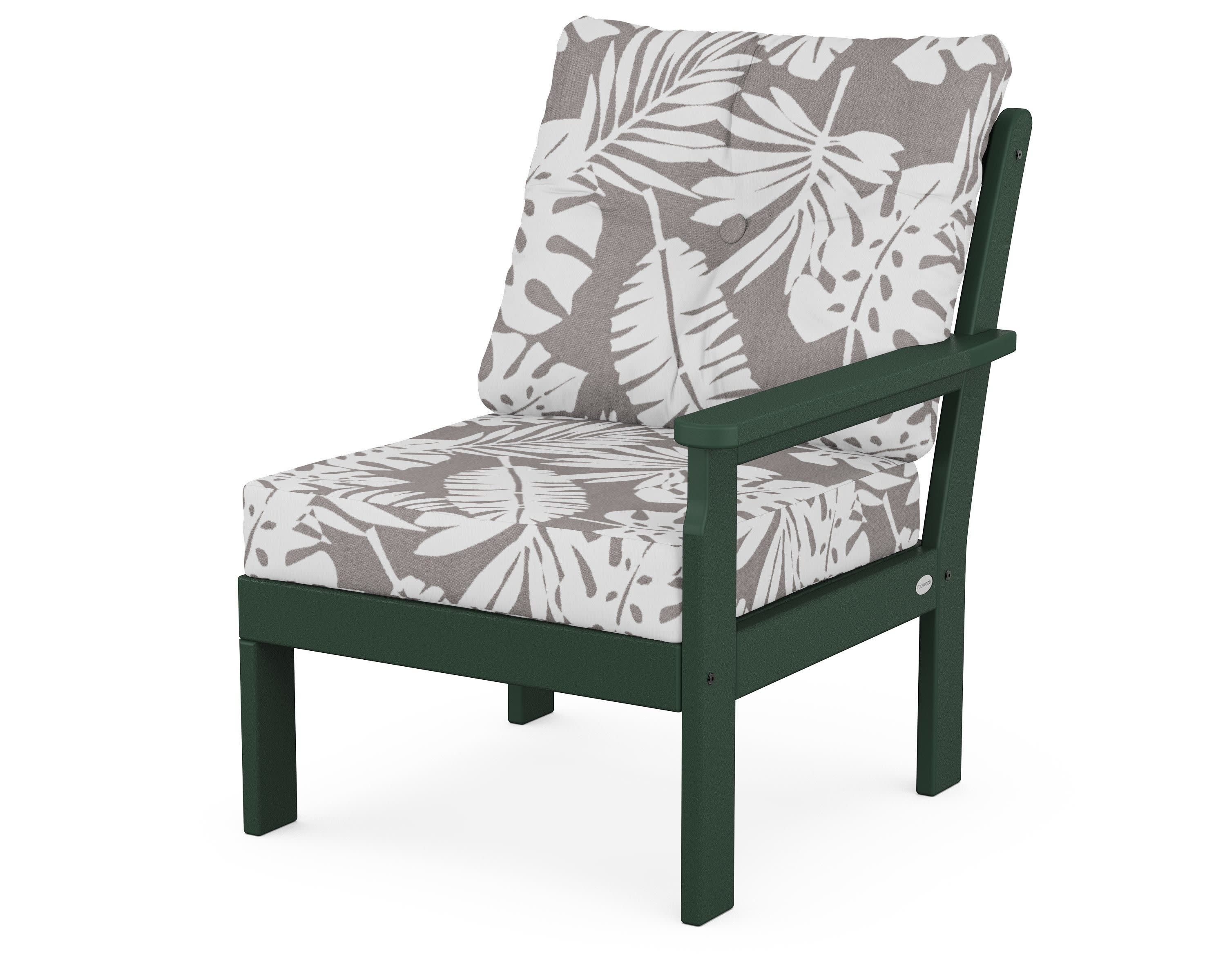 Vineyard Modular Right Arm Chair in Green / Leaf Grey Mist