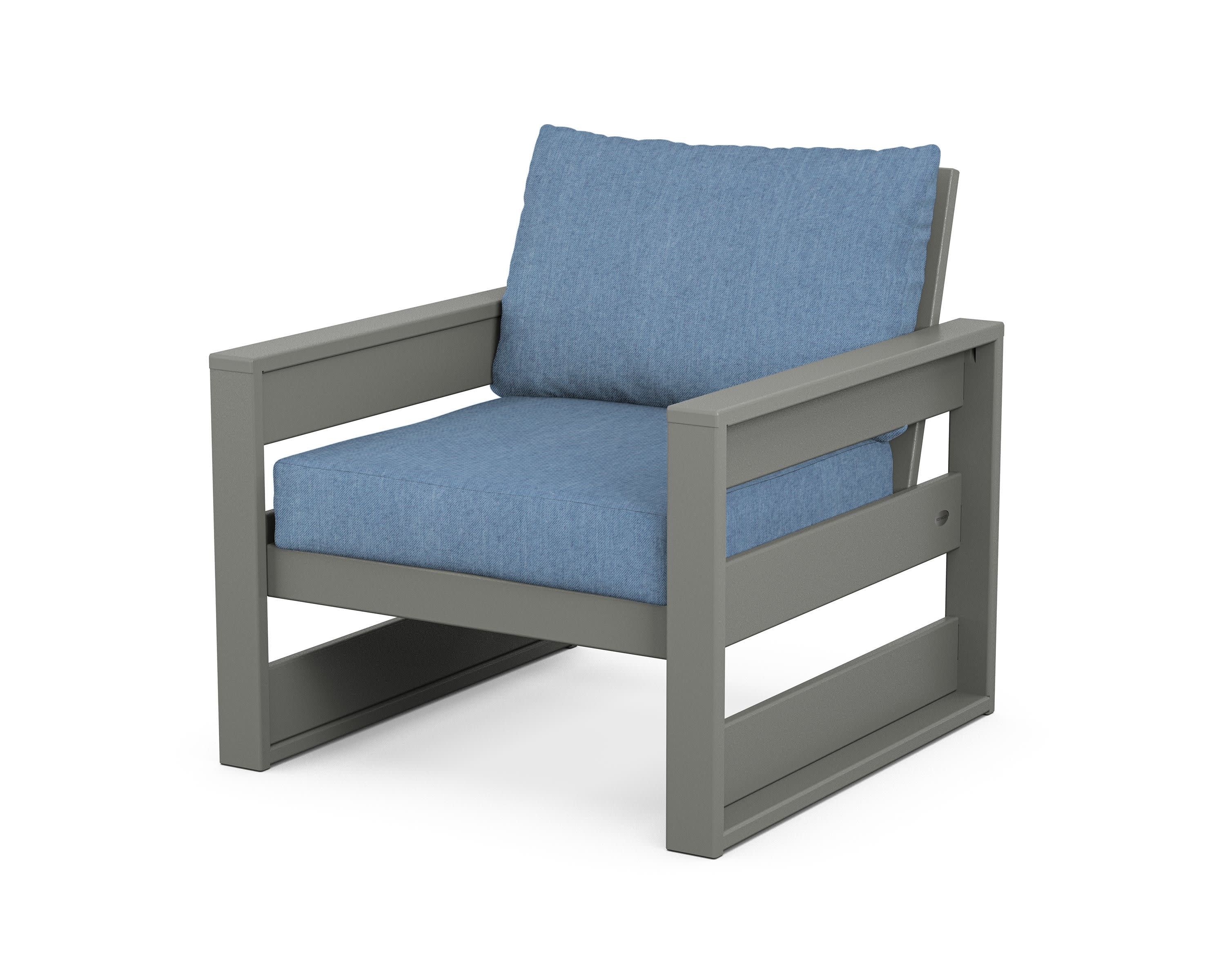 Westport Club Chair in Slate Grey / Sky Blue