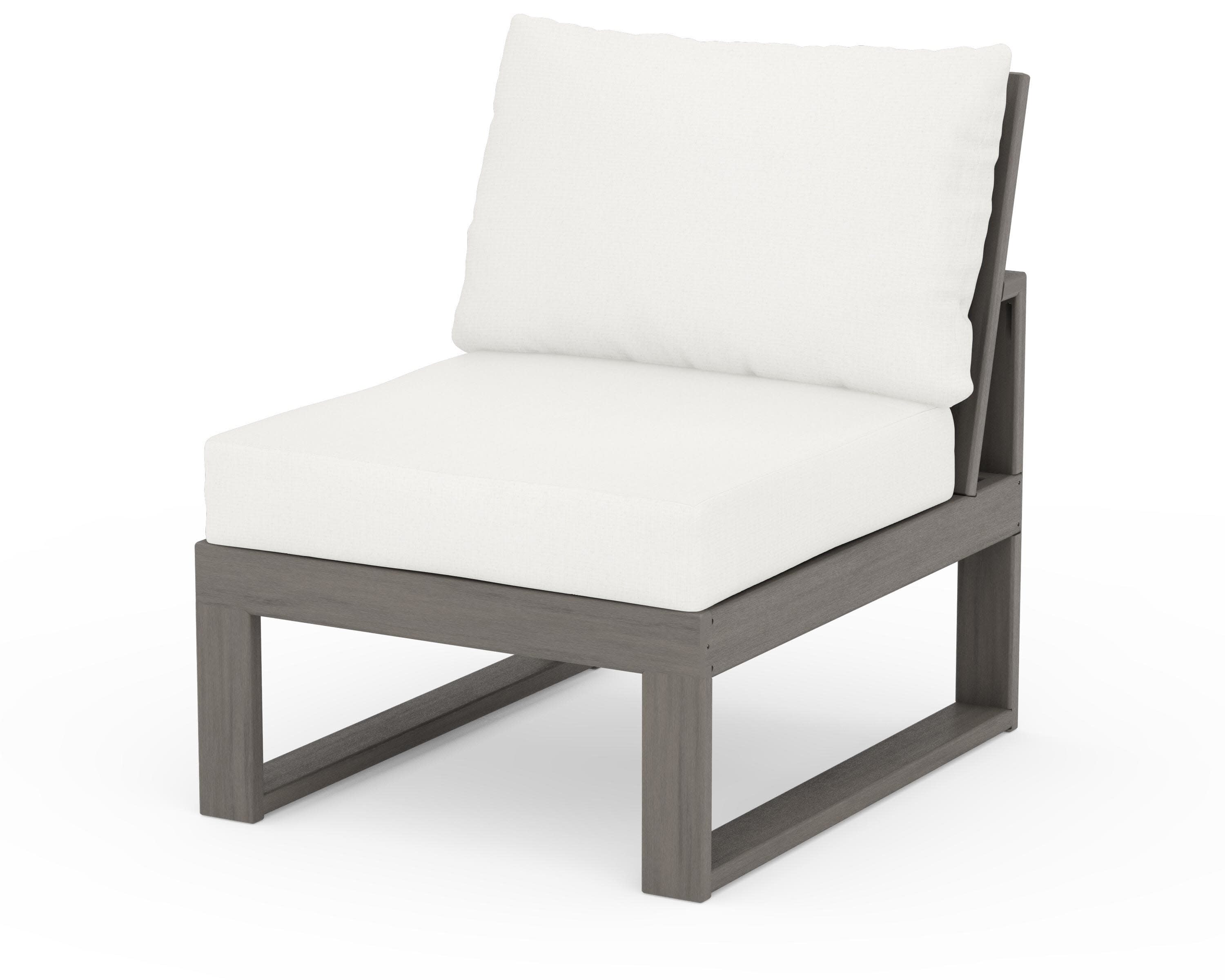 Modular Armless Chair in Driftwood / Natural Linen