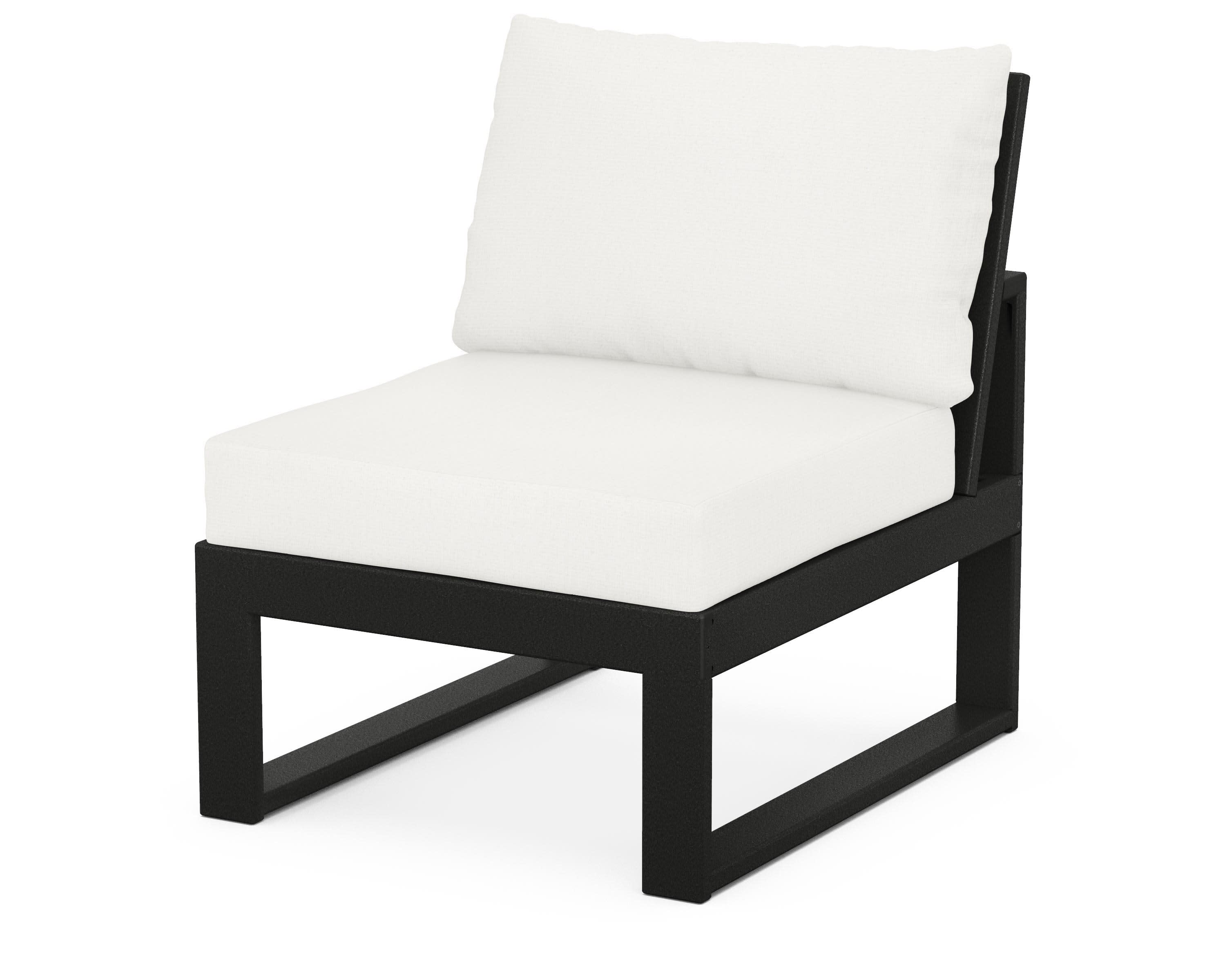 Modular Armless Chair in Black / Natural Linen