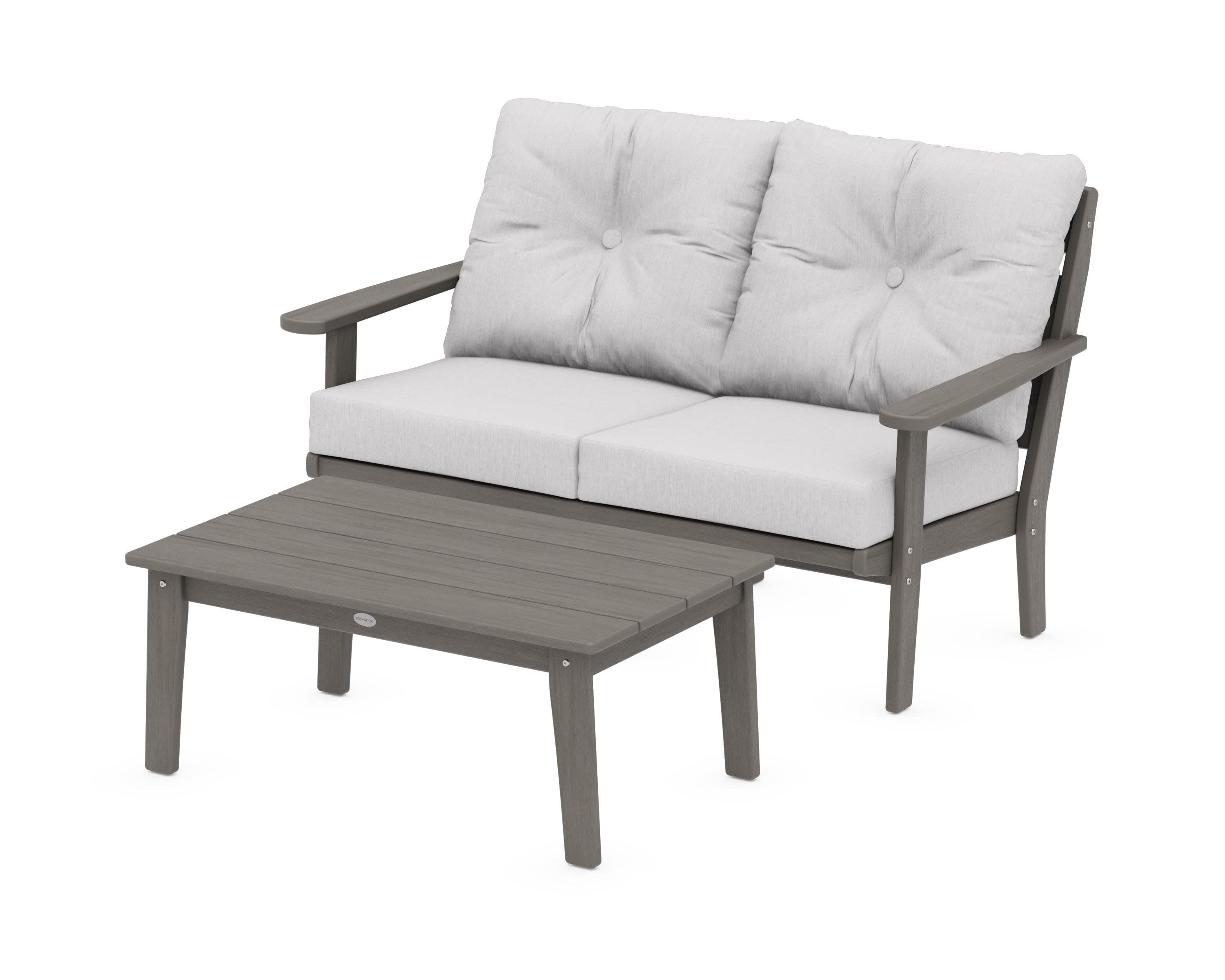 Lakeside 2-Piece Lounge Loveseat Set in Driftwood / Granite