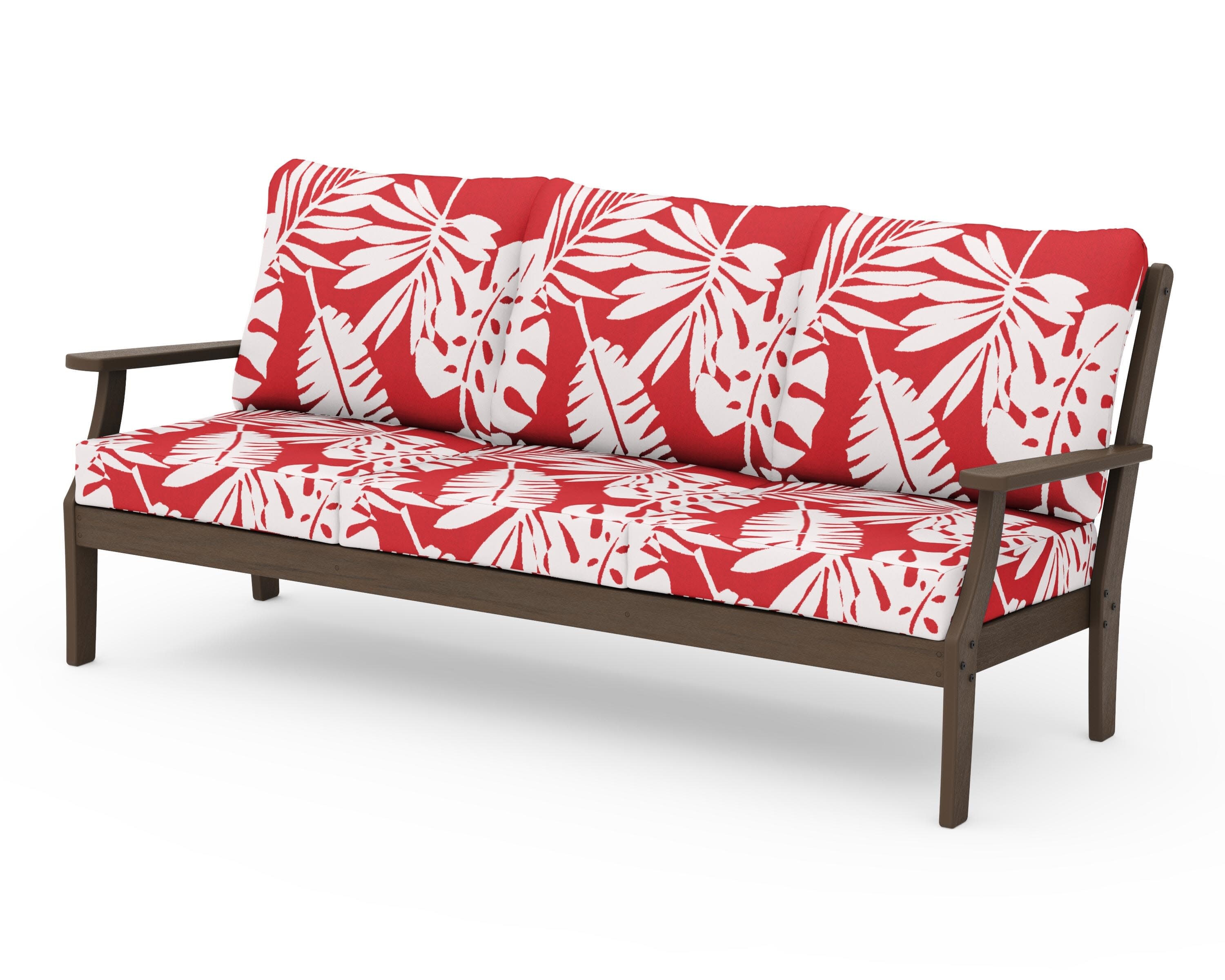 Braxton Deep Seating Sofa in Kona / Leaf Crimson