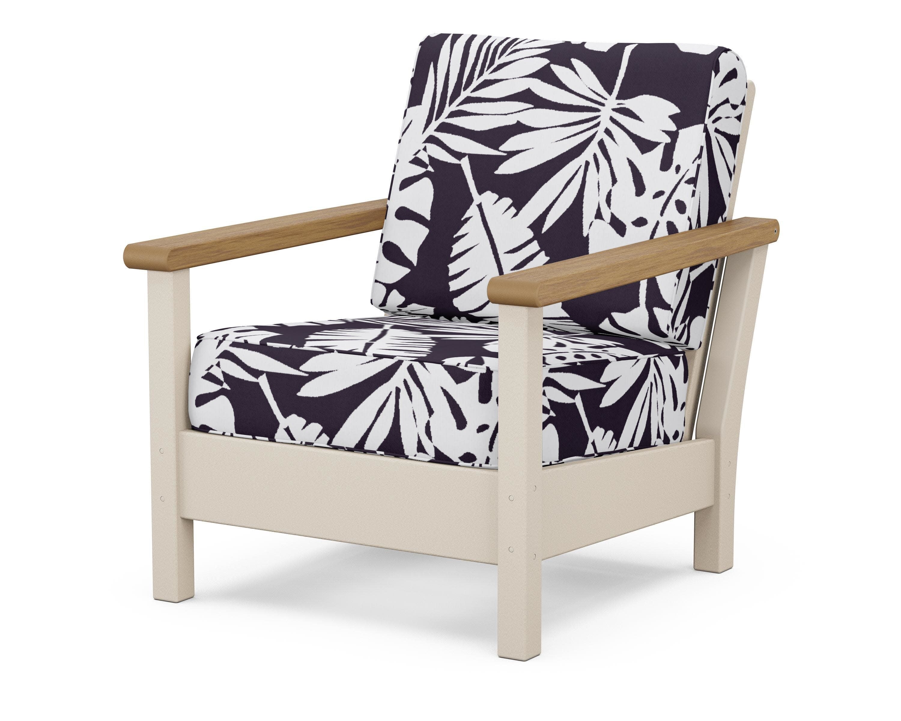 Harbour Deep Seating Chair in Sand / Natural / Leaf Navy