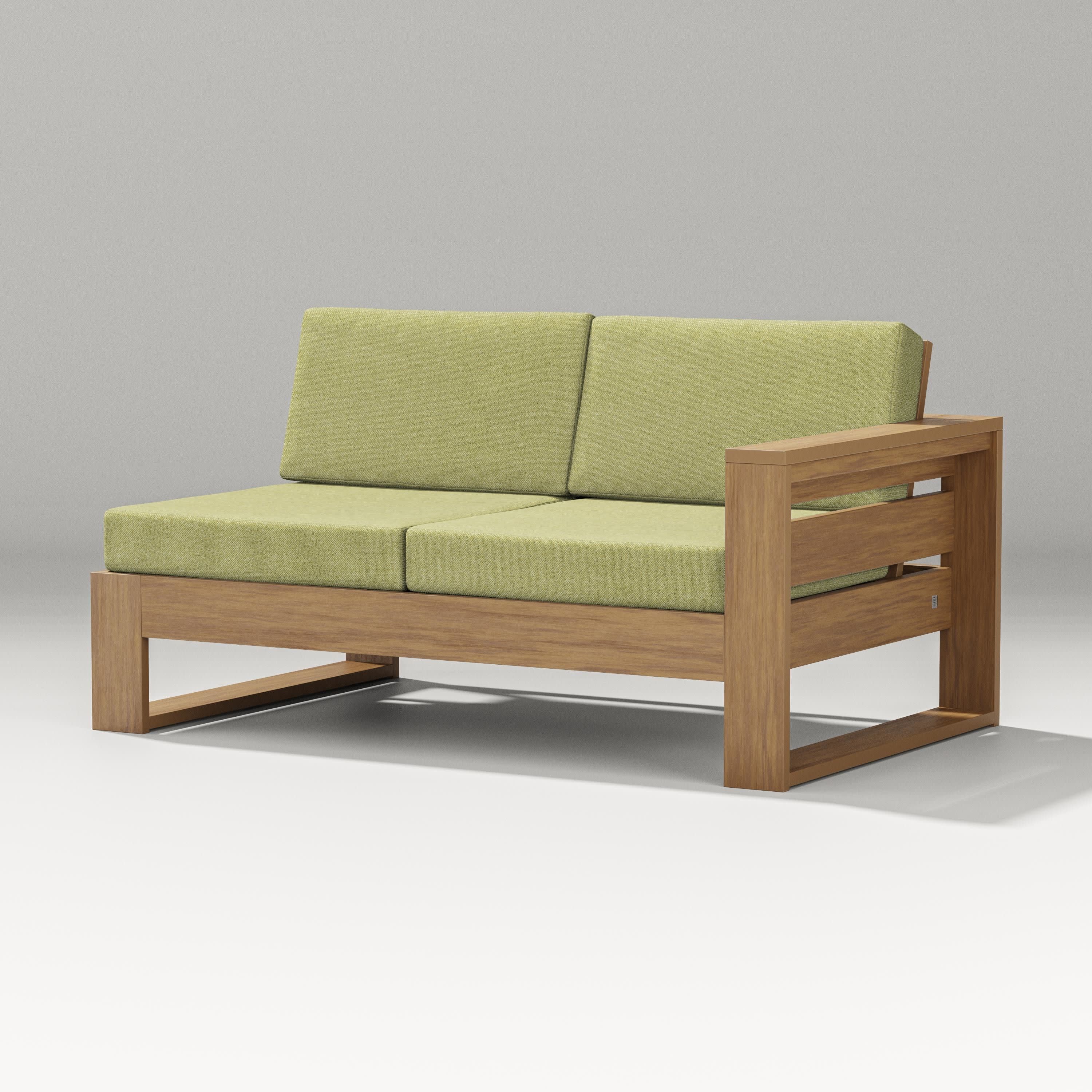 Latitude Modular Right Arm Loveseat in Natural / Chartreuse Boucle
