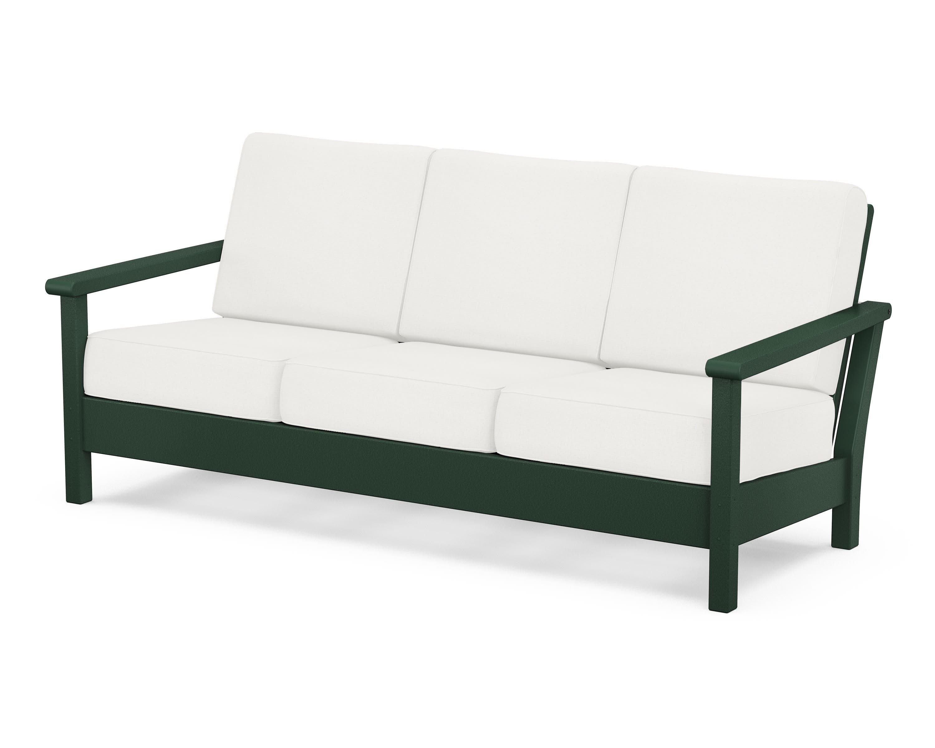 Harbour Deep Seating Sofa in Green / Natural Linen
