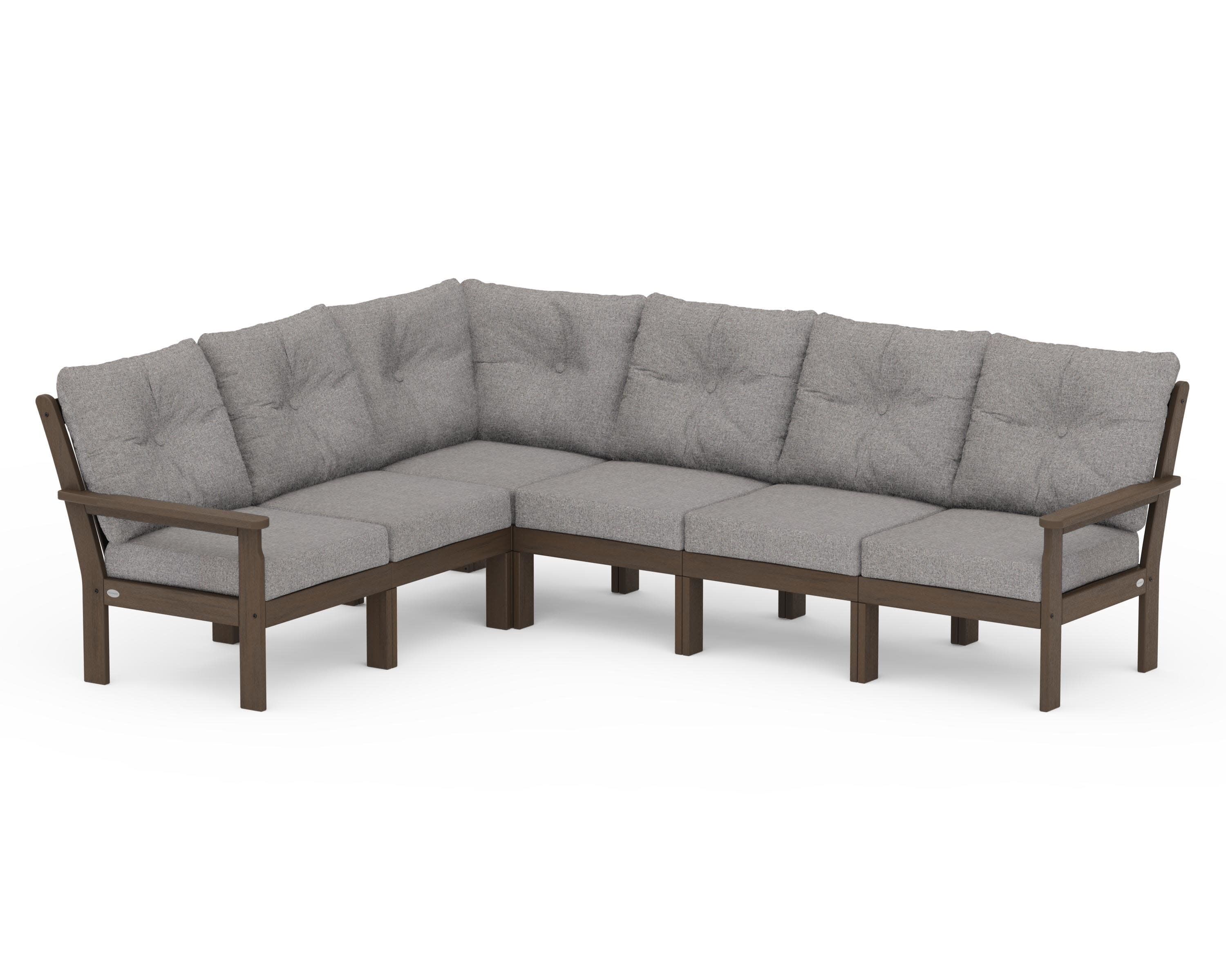 Vineyard 6-Piece Sectional in Kona / Grey Mist