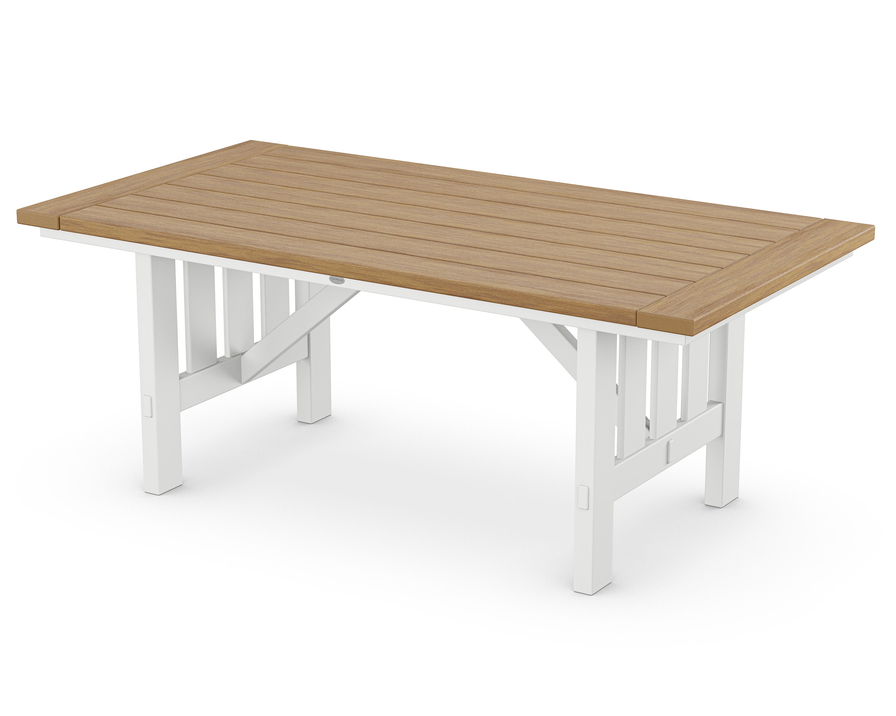 Mission 39" x 75" Dining Table in White / Natural