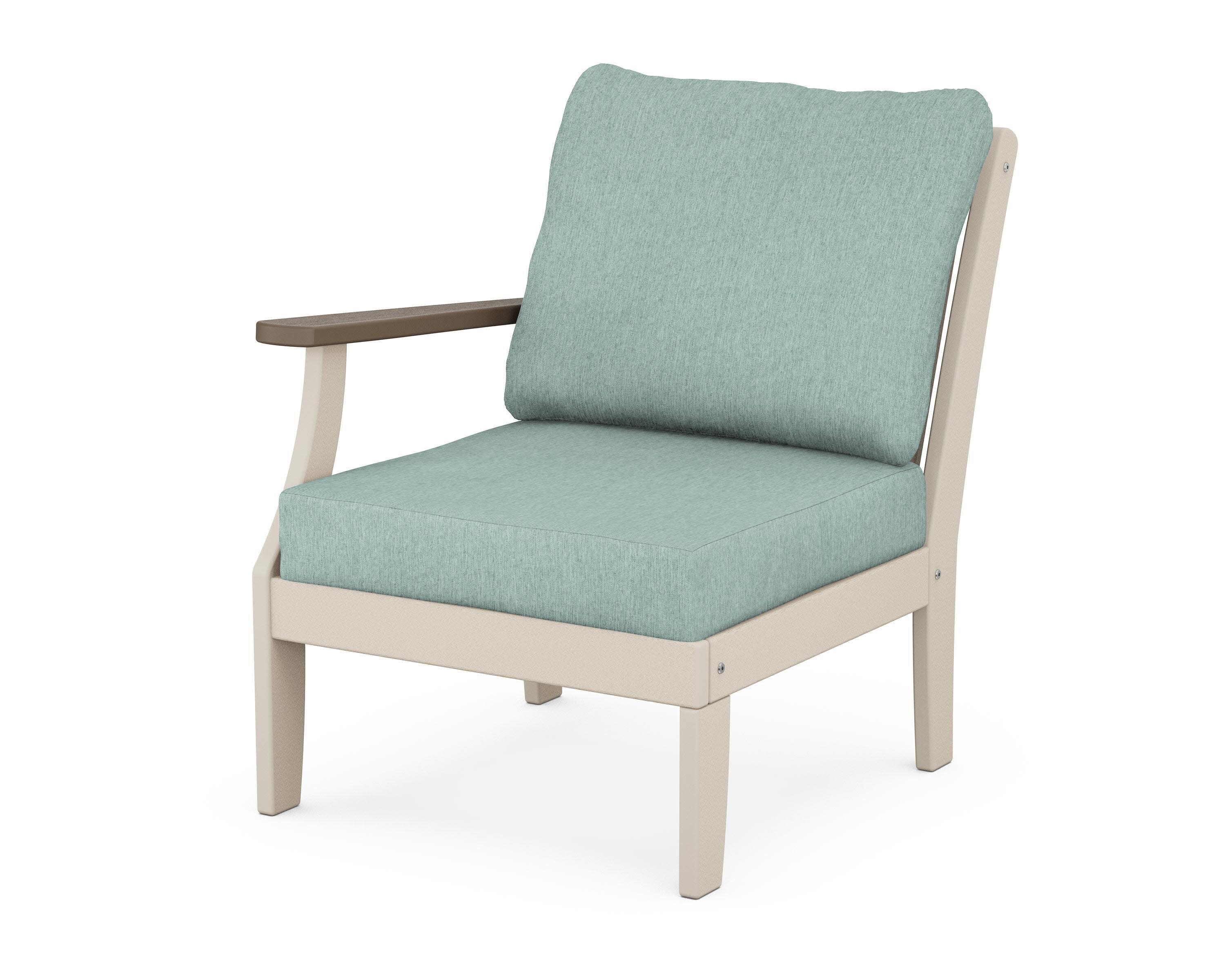 Braxton Modular Left Arm Chair in Sand / Kona / Glacier Spa