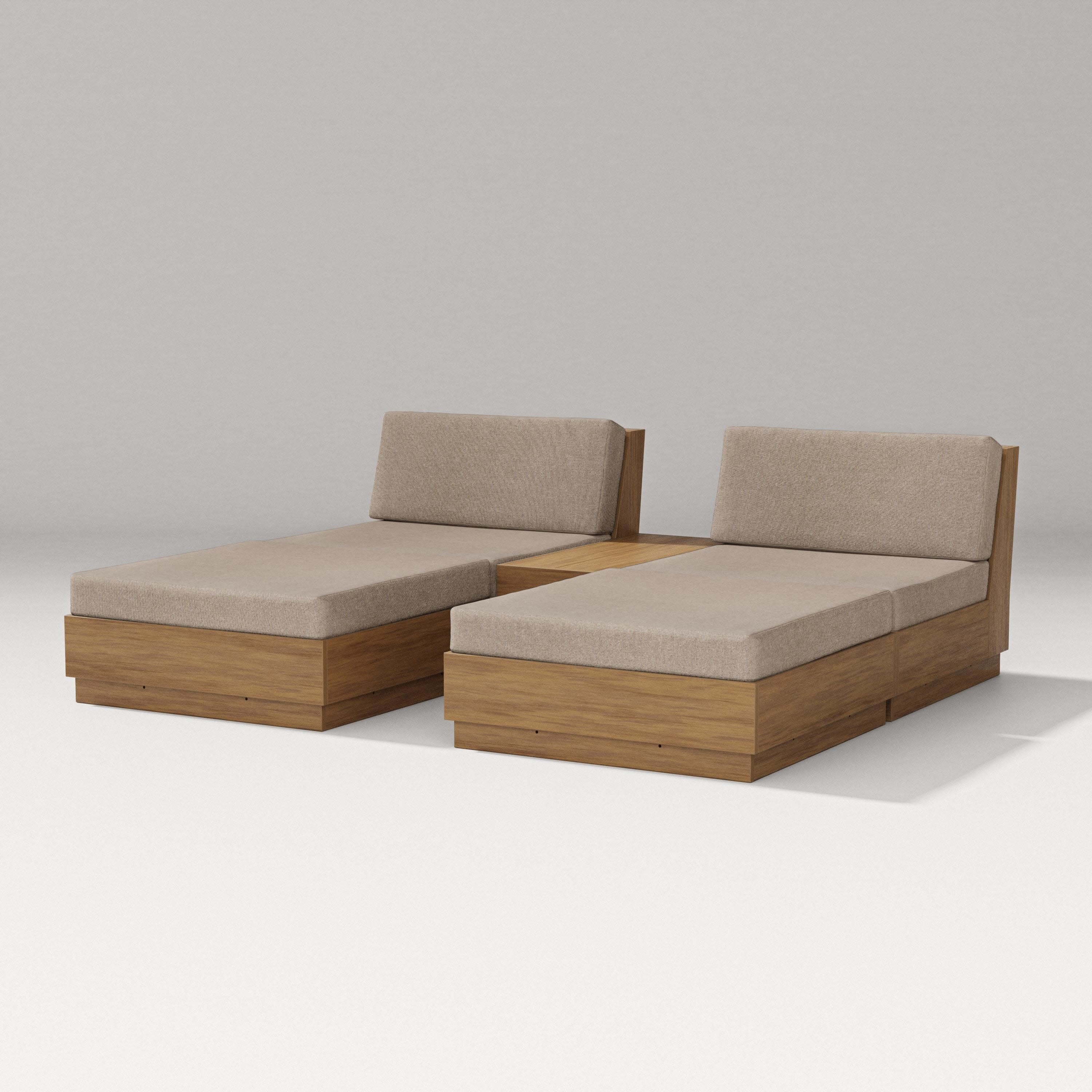 Elevate Double Chaise Set in Natural / Spiced Burlap