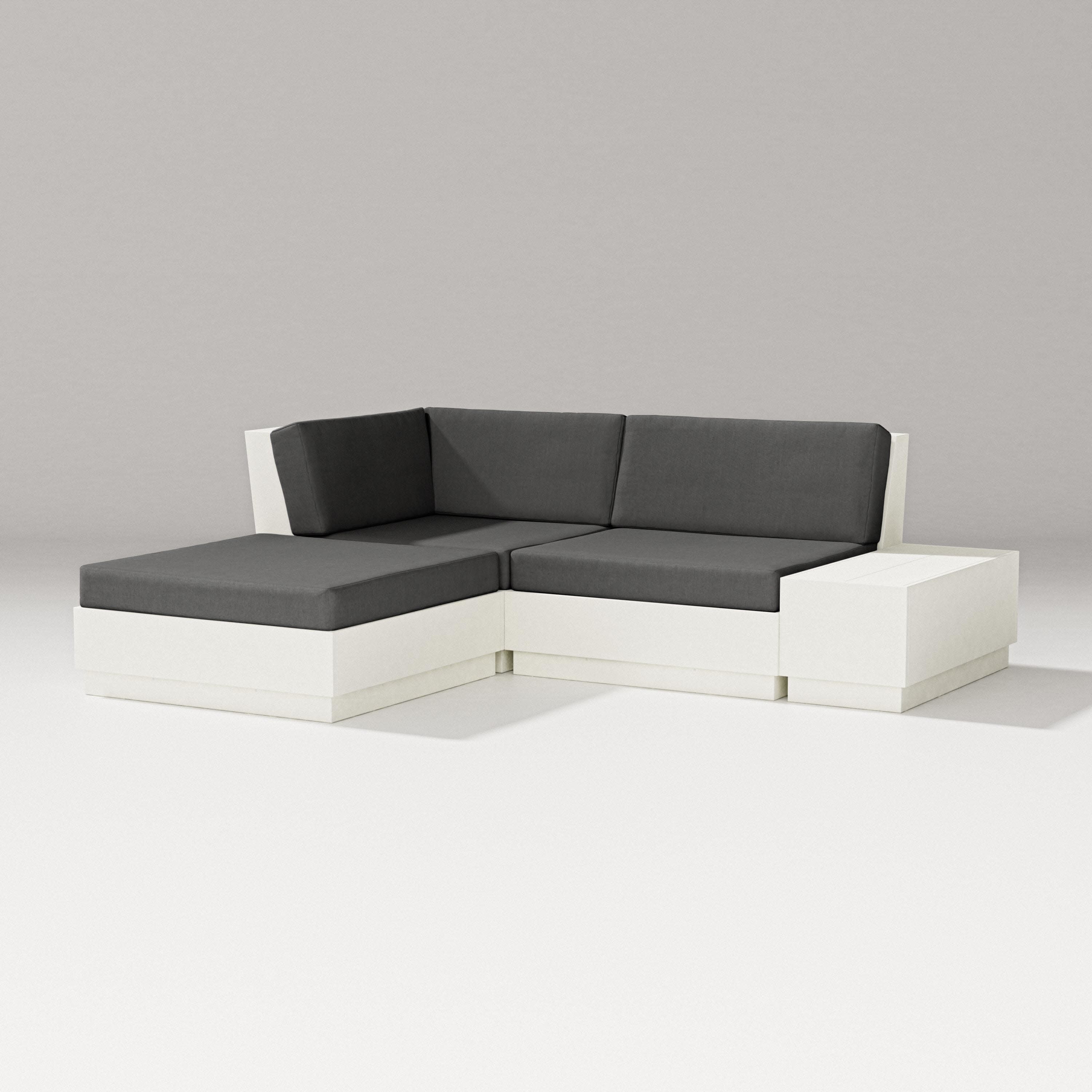 Elevate Loveseat Sectional with Chaise in Vintage White / Spectrum Carbon