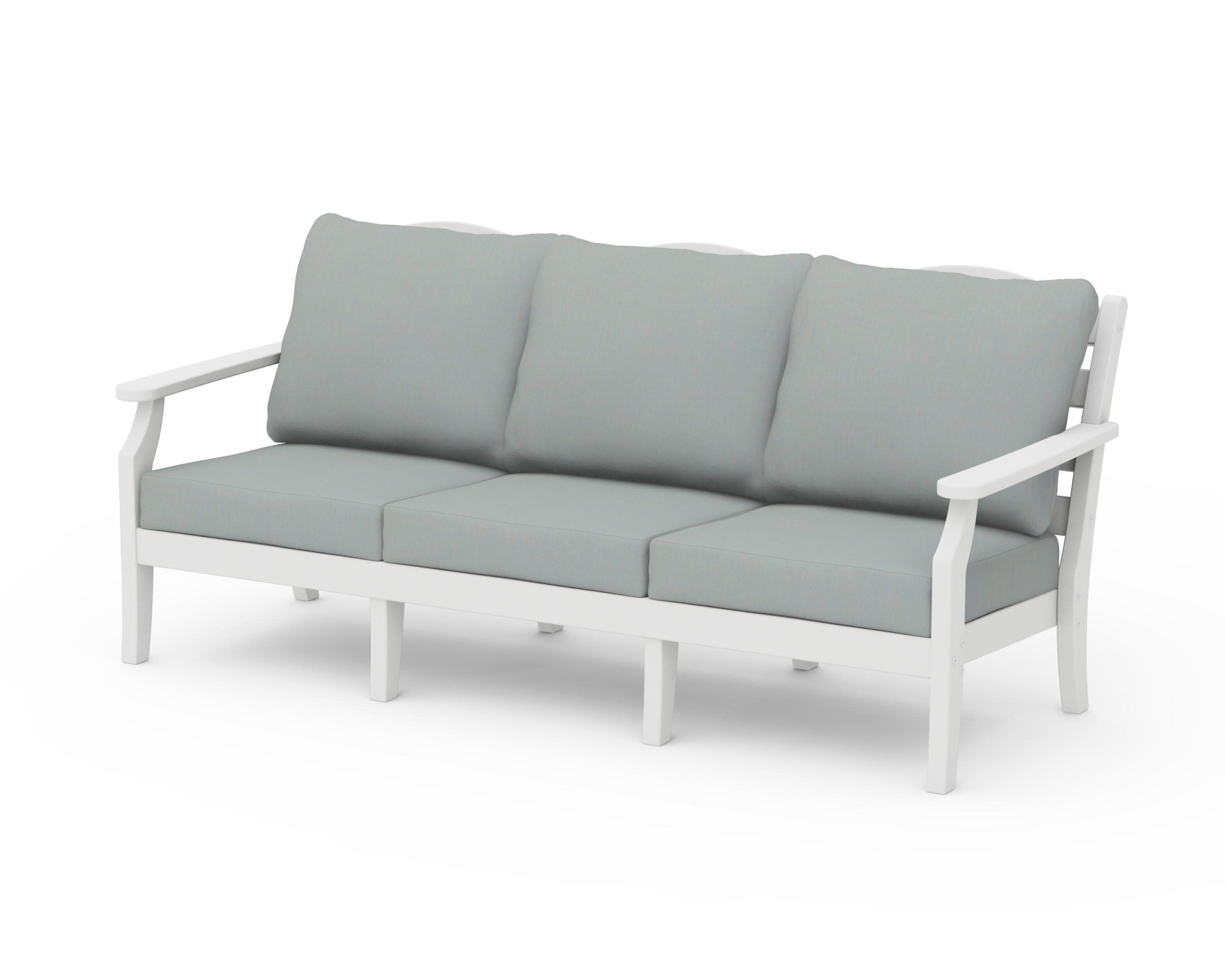 Savannah Deep Seating Sofa in White / Spa