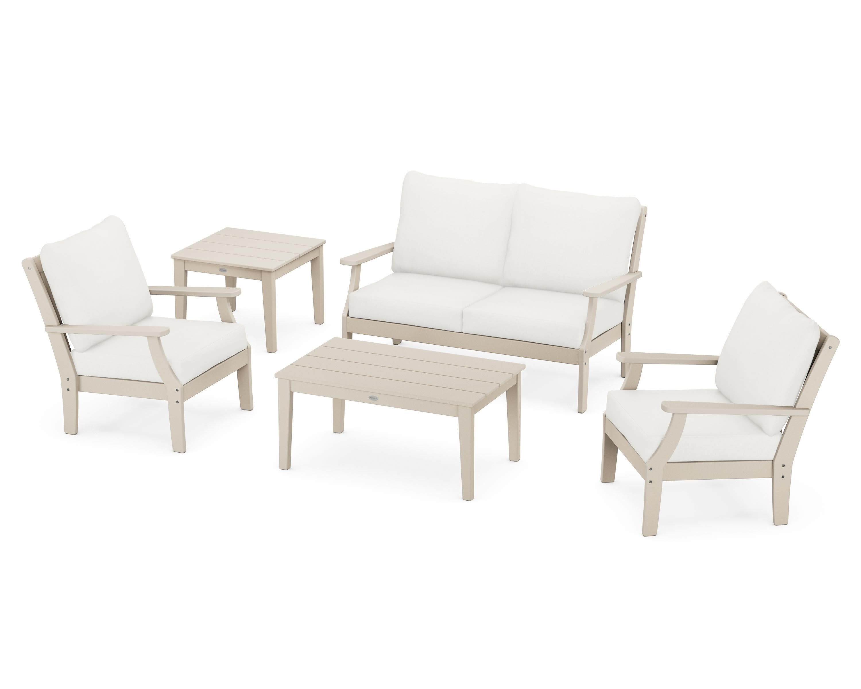 Braxton 5-Piece Deep Seating Set in Sand / Natural Linen