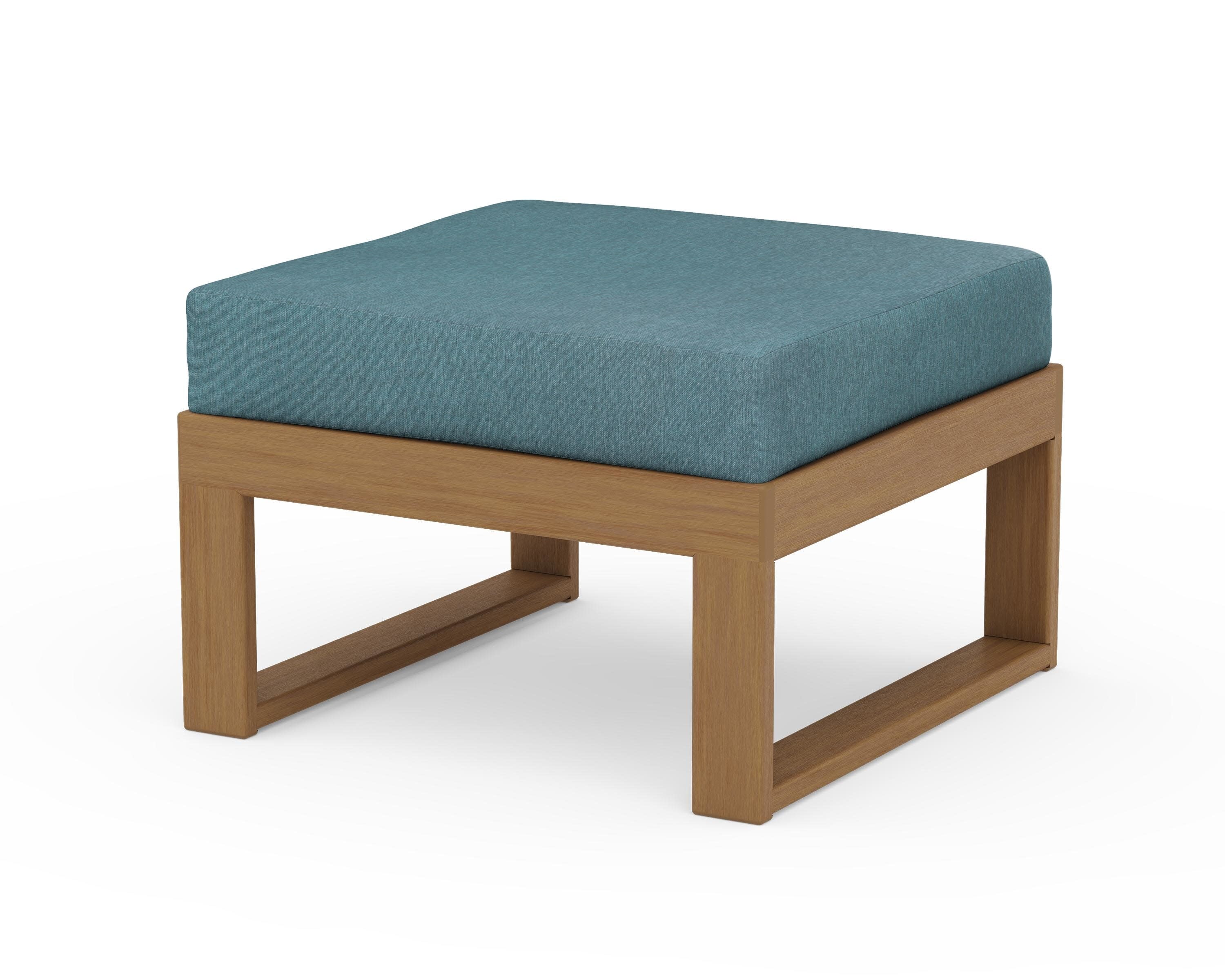 Modular Ottoman - Modern in Natural / Ocean Teal