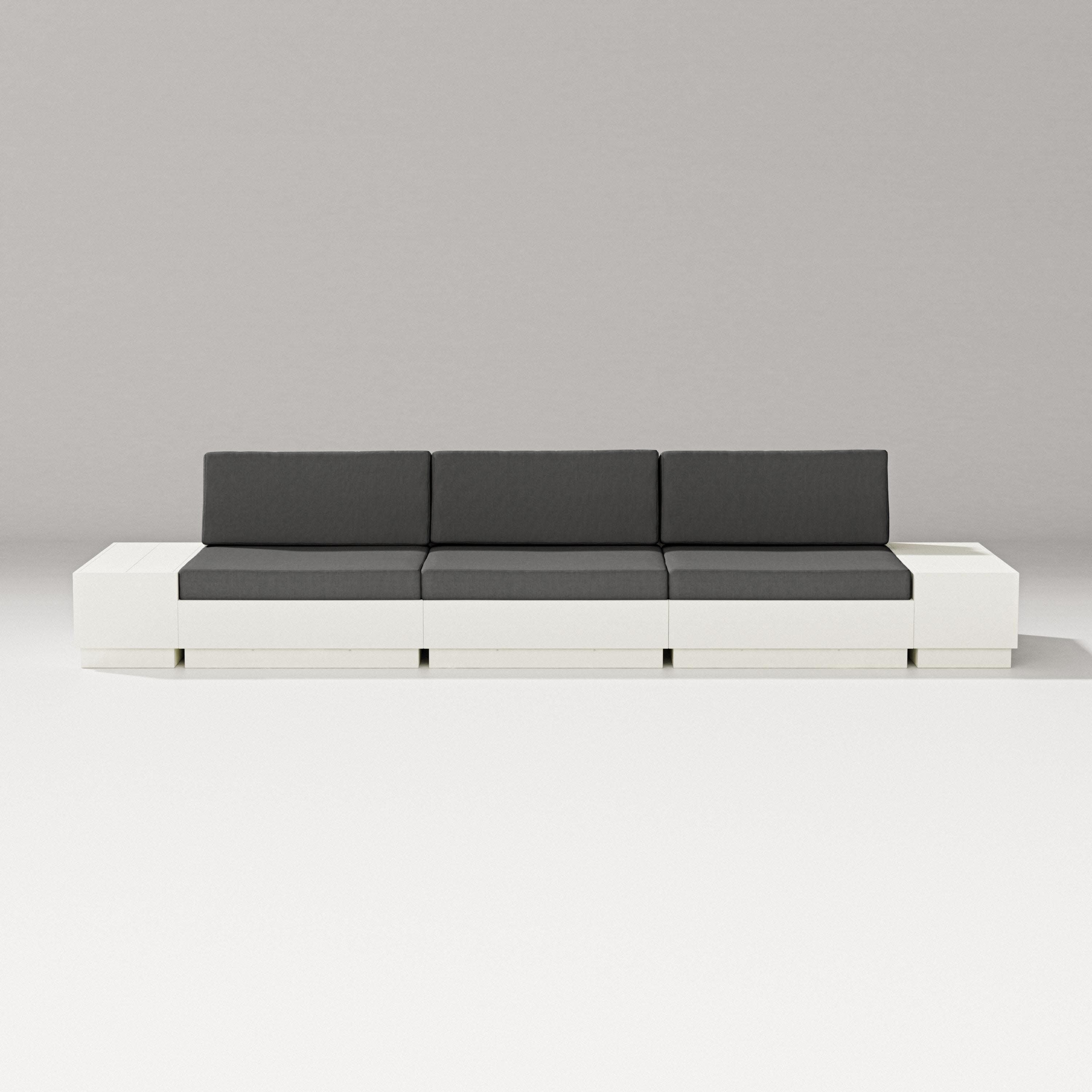 Elevate Straight Sectional in Vintage White / Spectrum Carbon