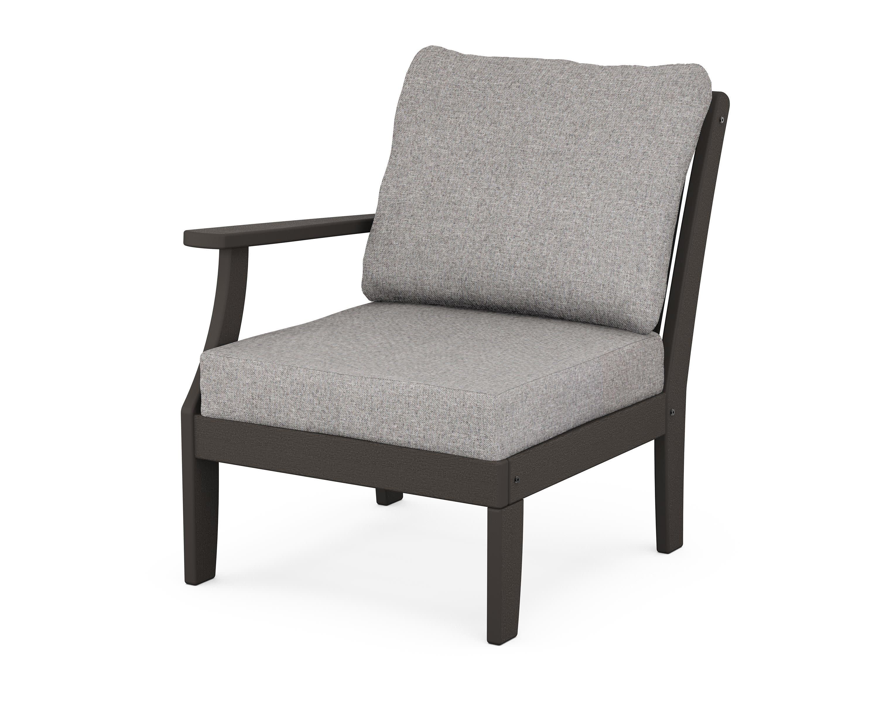 Braxton Modular Left Arm Chair in Vintage Coffee / Grey Mist