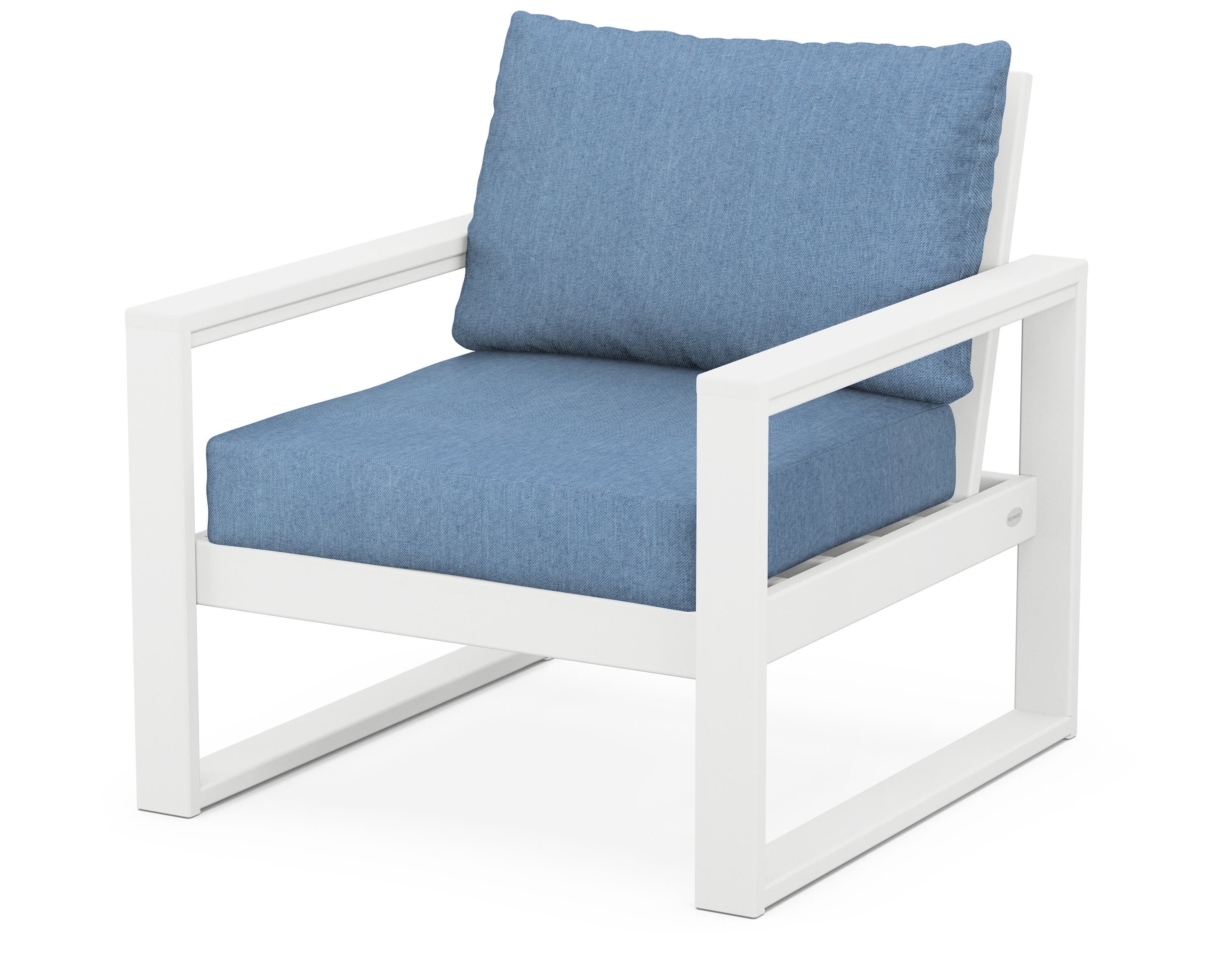EDGE Club Chair in White / Sky Blue