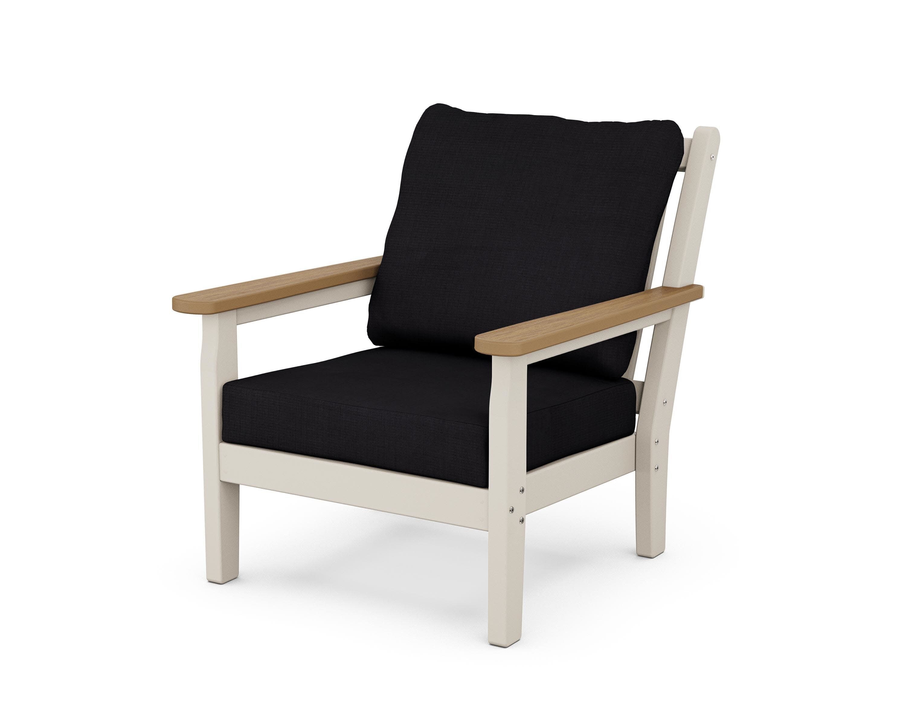 Chippendale Deep Seating Chair in Sand / Natural / Midnight Linen