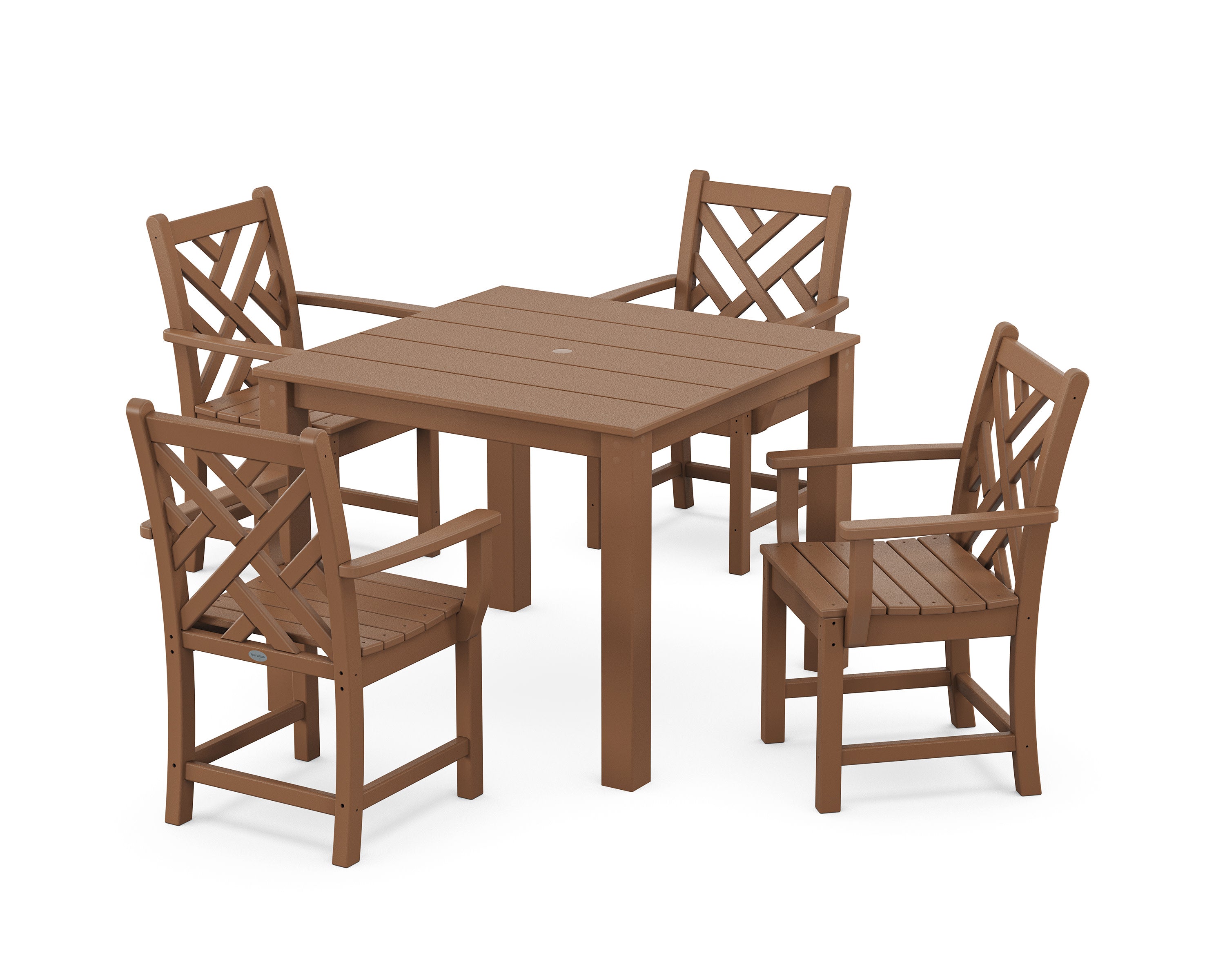 Chippendale 5-Piece Parsons Dining Set in Teak