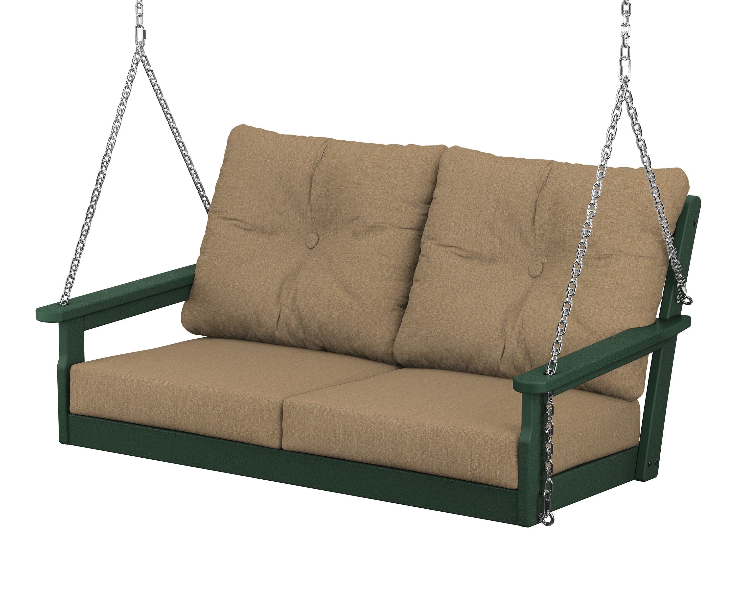 Vineyard Deep Seating Swing in Green / Sesame