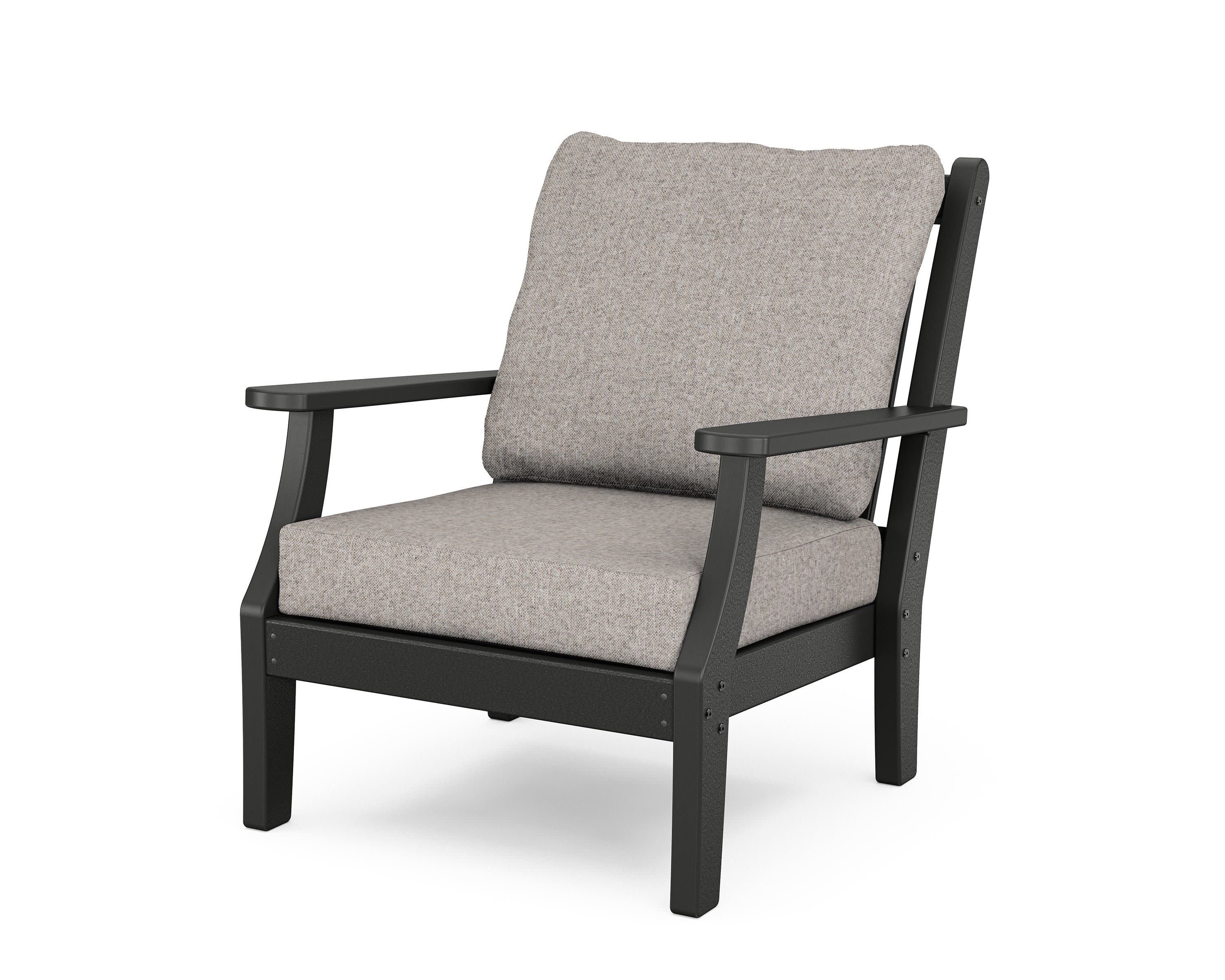 Wovendale Deep Seating Chair in Black / Weathered Tweed