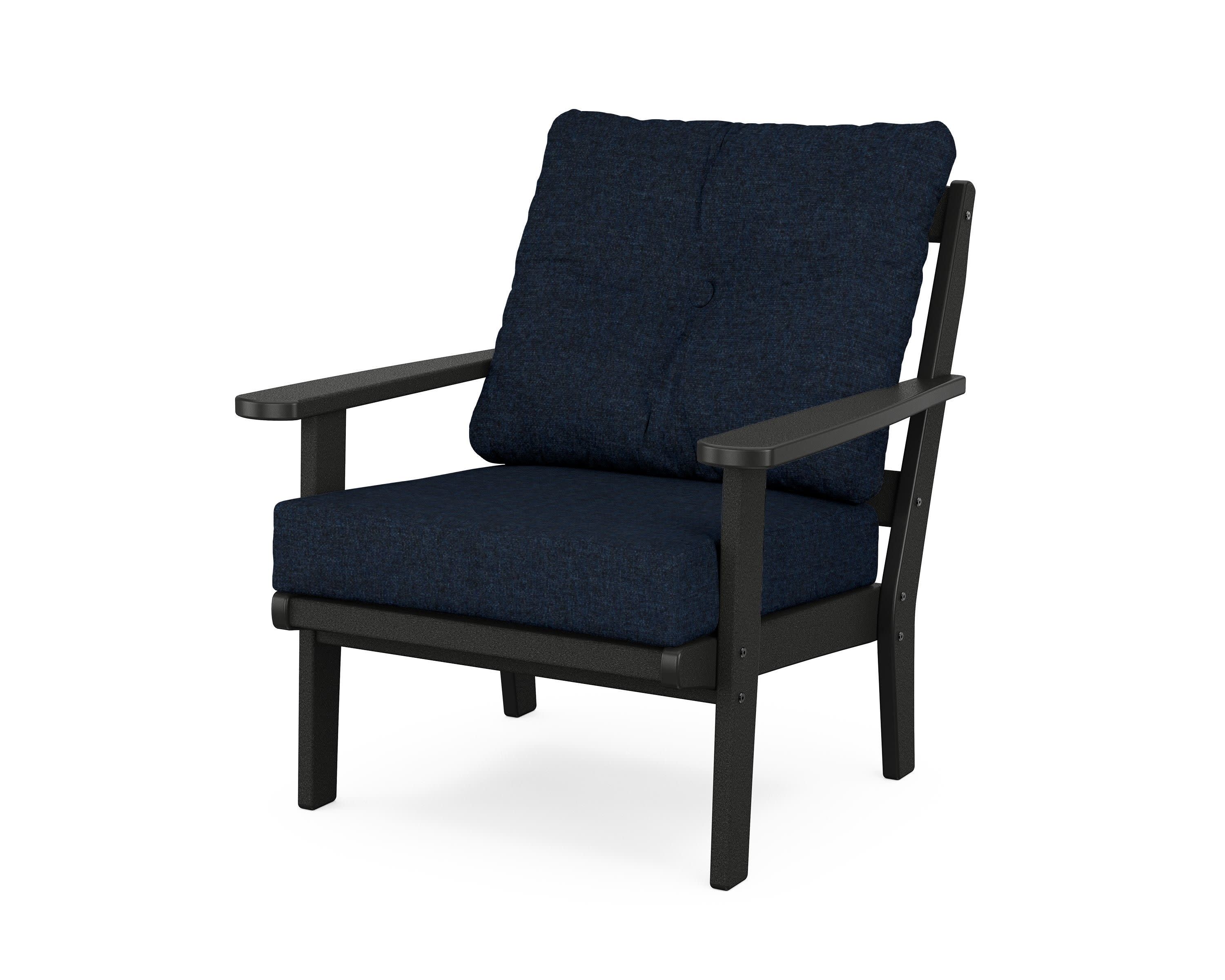 Mission Deep Seating Chair in Black / Marine Indigo