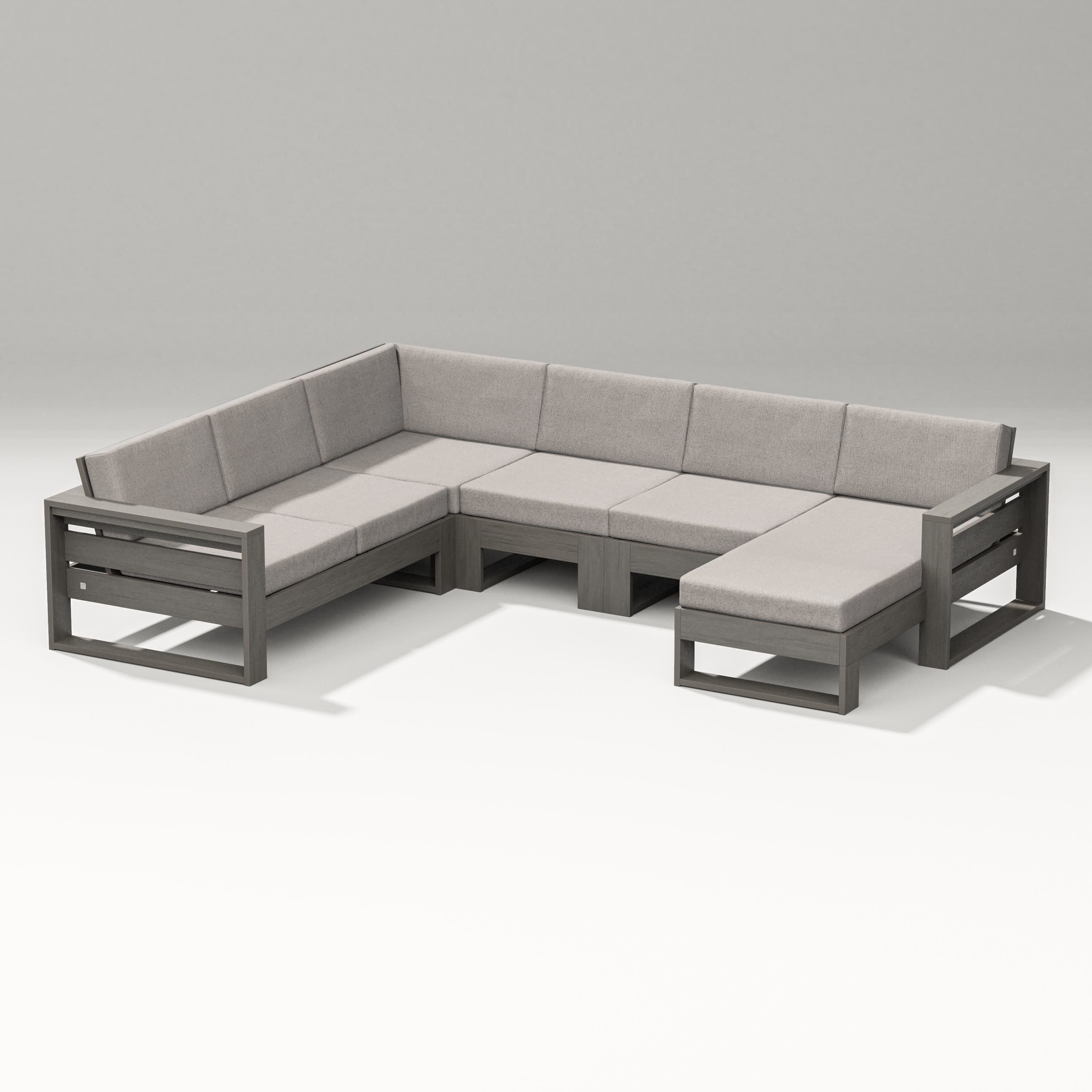 Latitude Corner Sectional with Right Chaise in Driftwood / Weathered Tweed