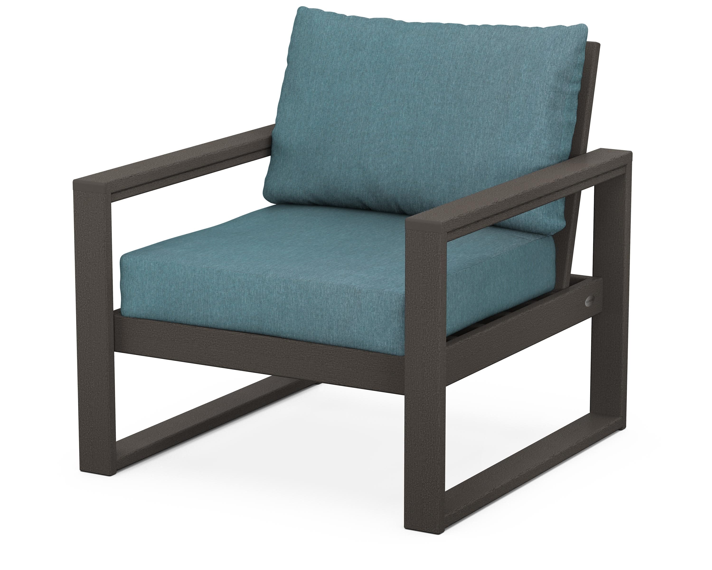 EDGE Club Chair in Vintage Coffee / Ocean Teal