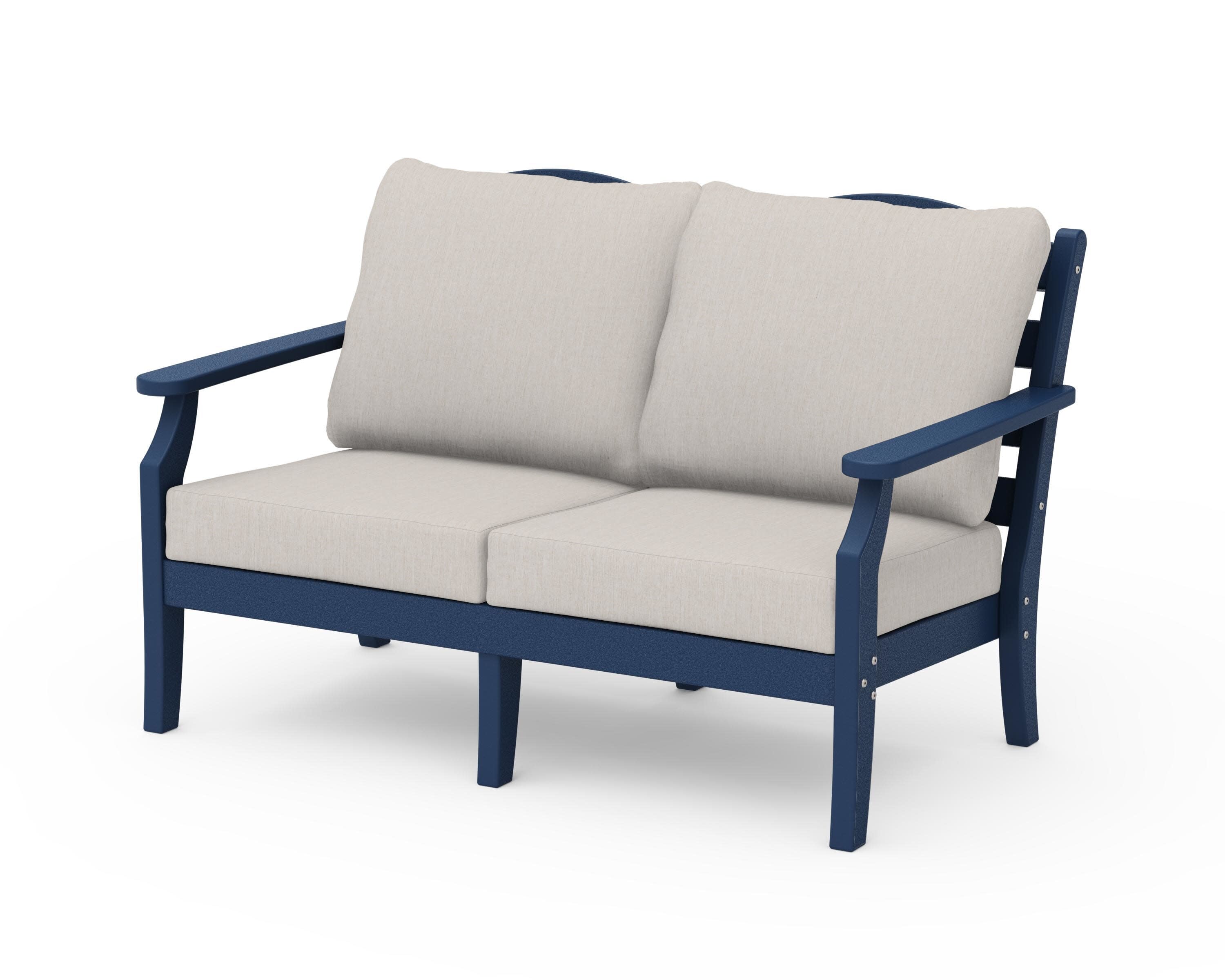 Savannah Deep Seating Loveseat in Navy / Cast Ash