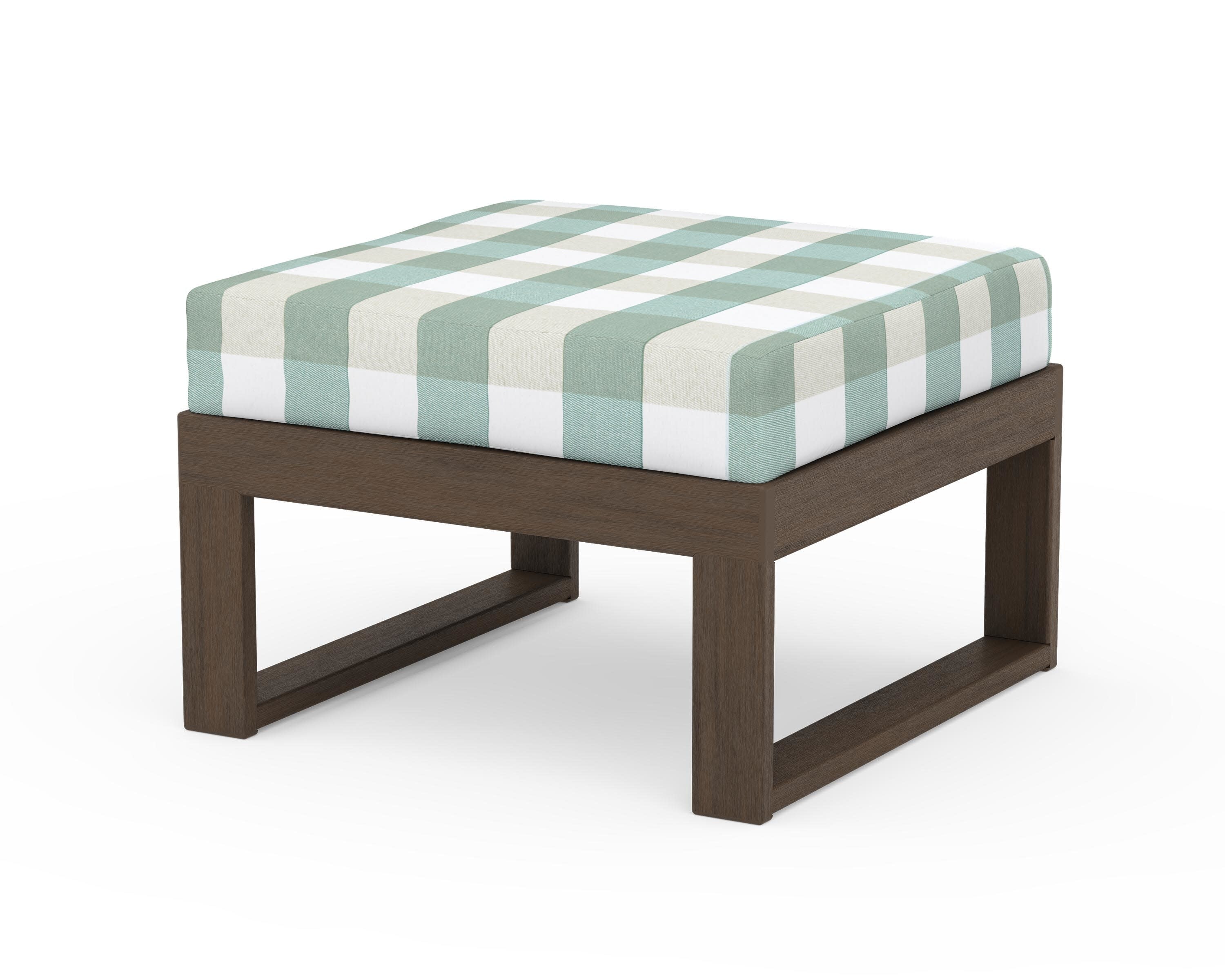 Modular Ottoman - Modern in Kona / Buffalo Plaid Glacier Spa