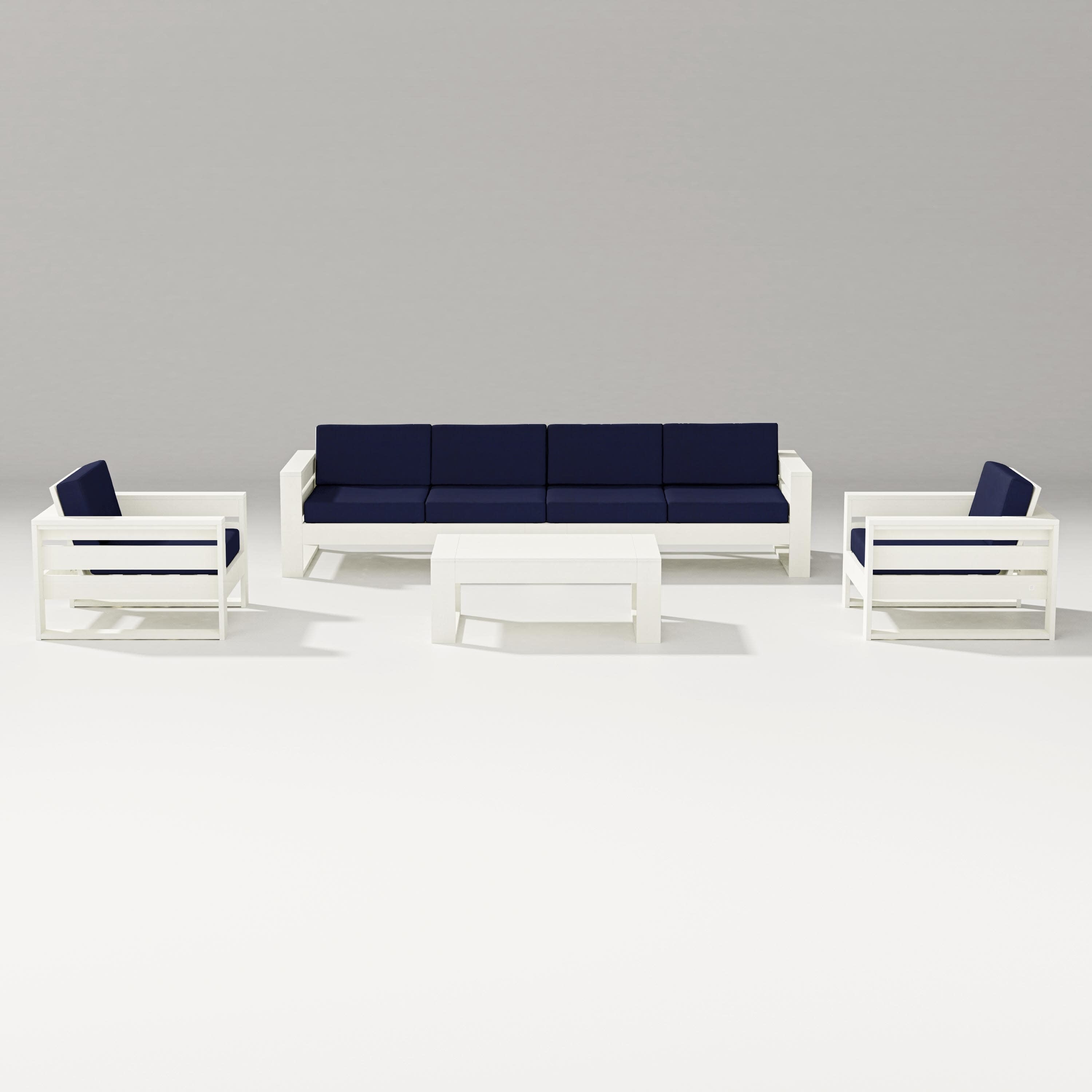 Latitude 5-Piece Lounge Sofa Set in Vintage White / Navy