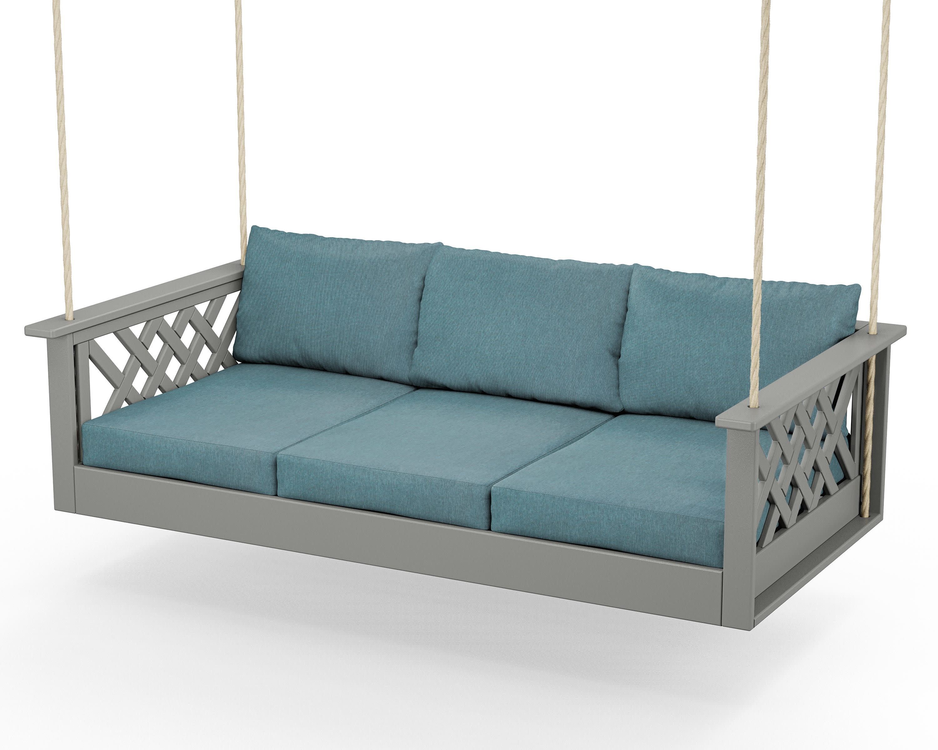 Wovendale Daybed Swing in Slate Grey / Ocean Teal