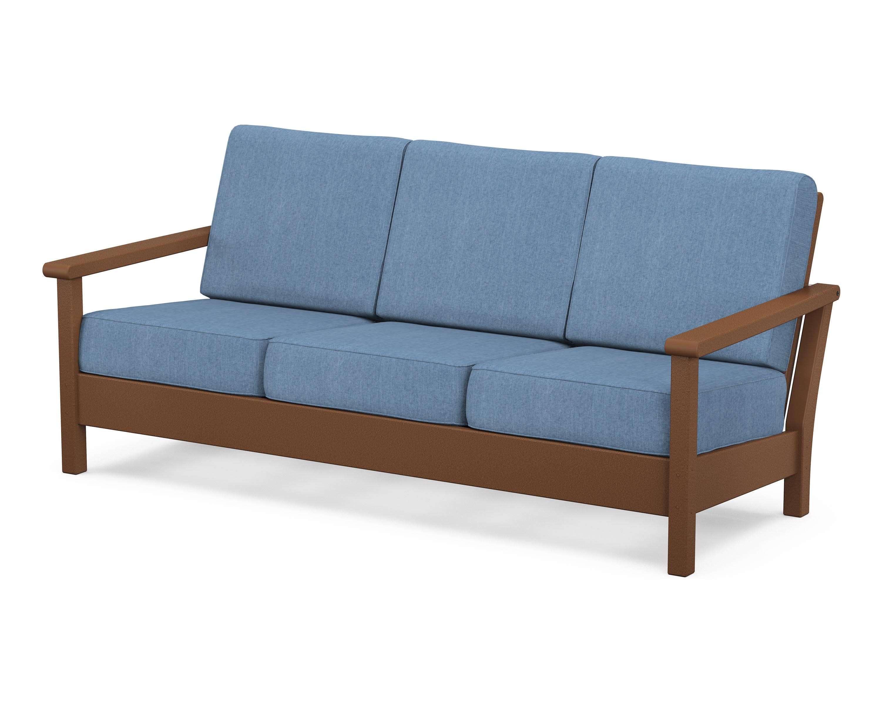 Harbour Deep Seating Sofa in Teak / Sky Blue
