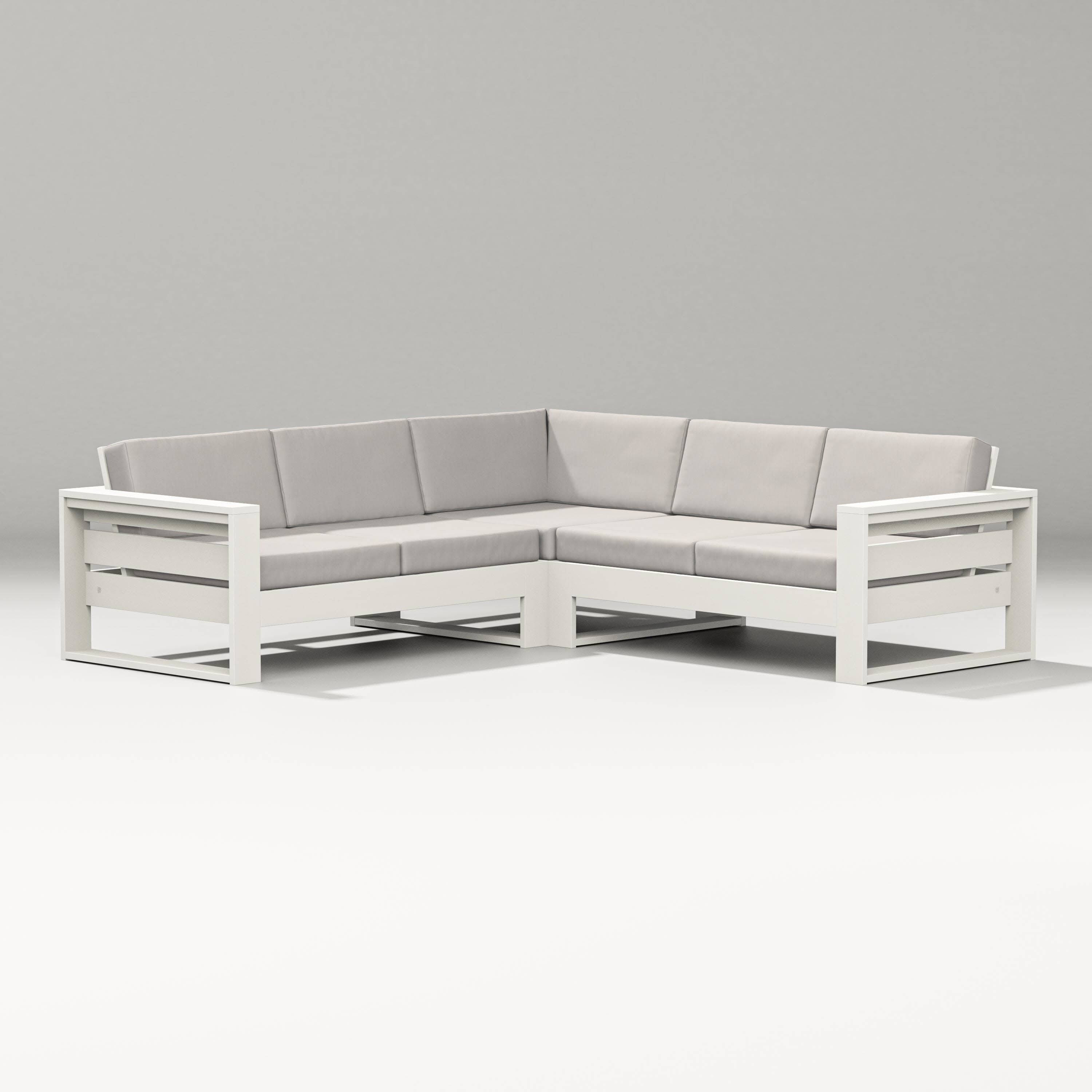 Latitude Corner Sectional in Vintage White / Cast Ash