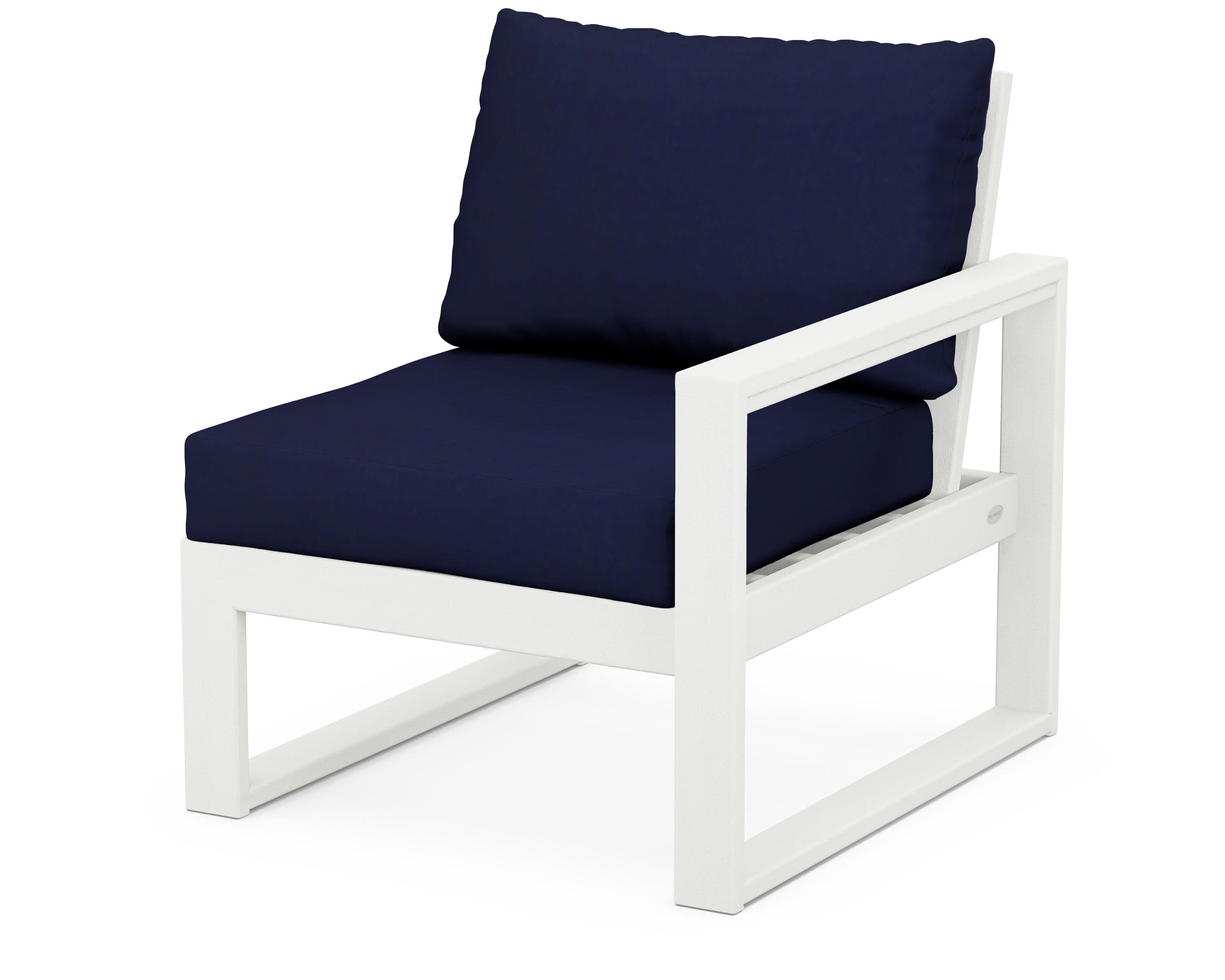 EDGE Modular Right Arm Chair in Vintage White / Navy