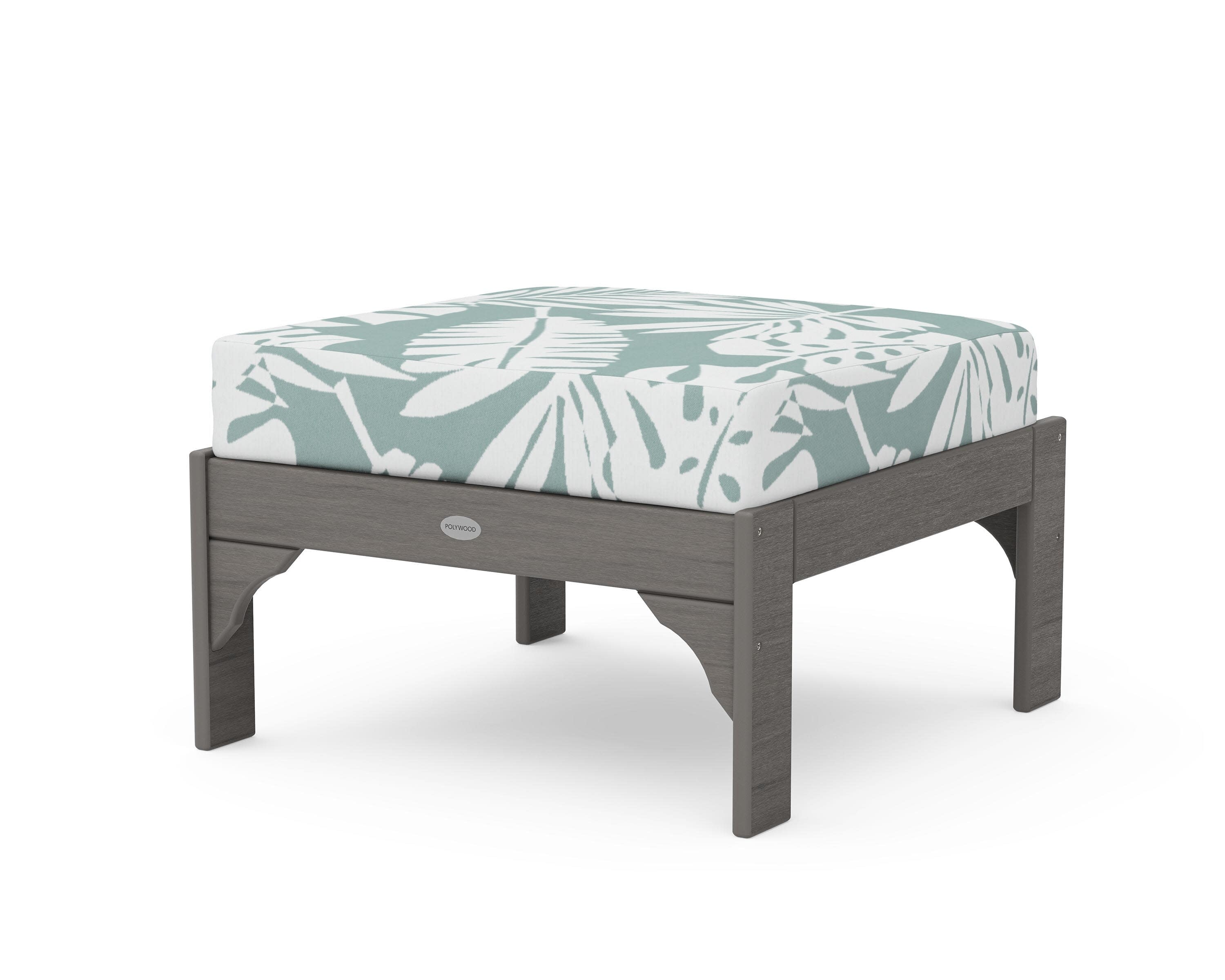 Vineyard Deep Seating Ottoman in Driftwood / Leaf Glacier Spa