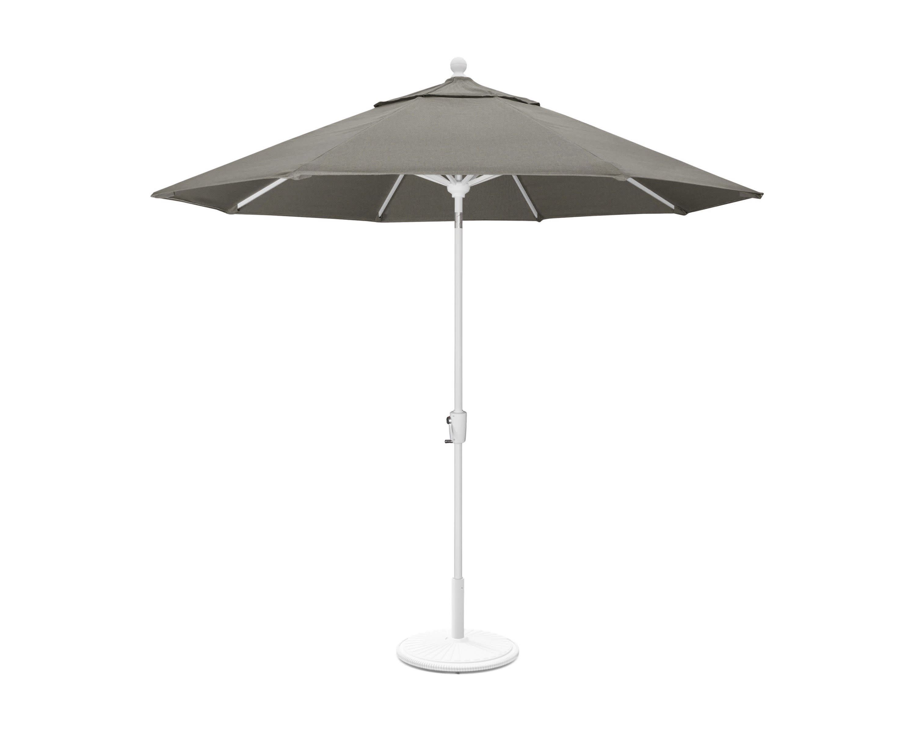 9' Tilt Market Umbrella & Base in White / Blend Coal